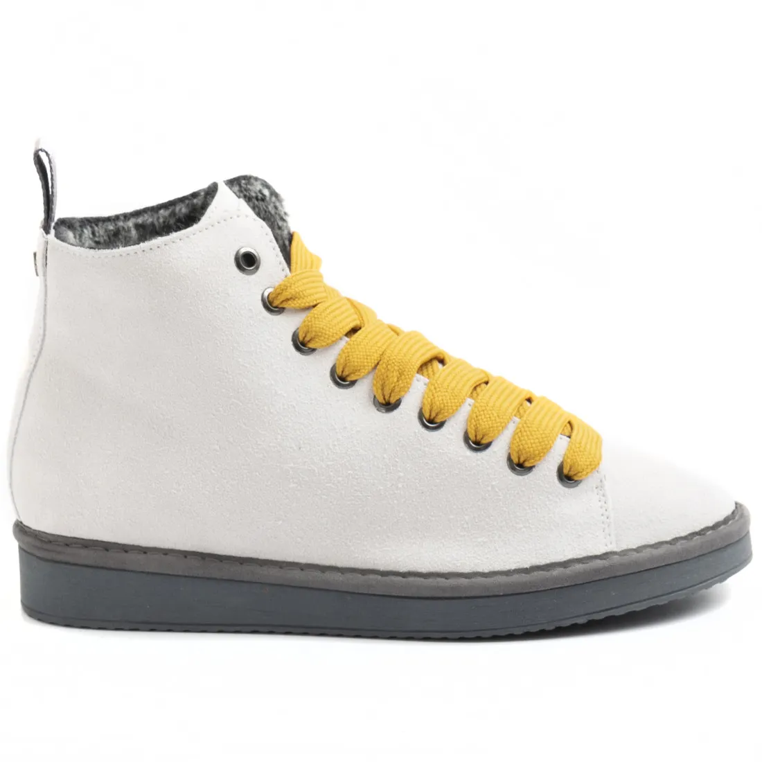 Polacchino donna Panchic P01 bianco in suede foderato in faux fur