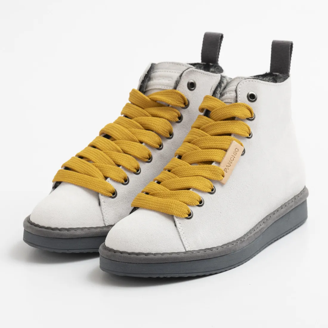 Polacchino donna Panchic P01 bianco in suede foderato in faux fur