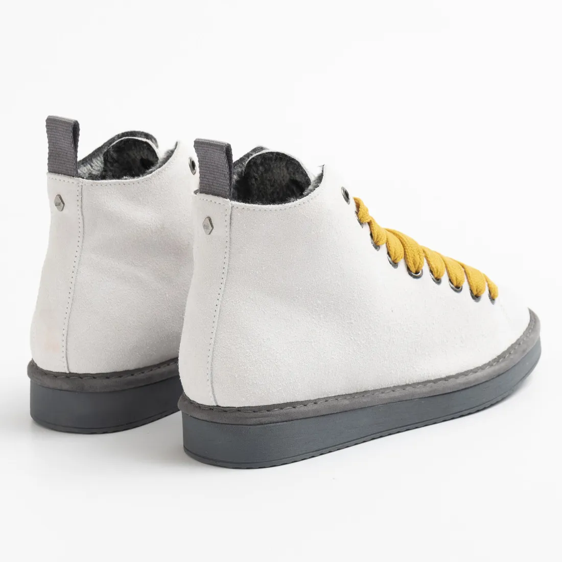 Polacchino donna Panchic P01 bianco in suede foderato in faux fur