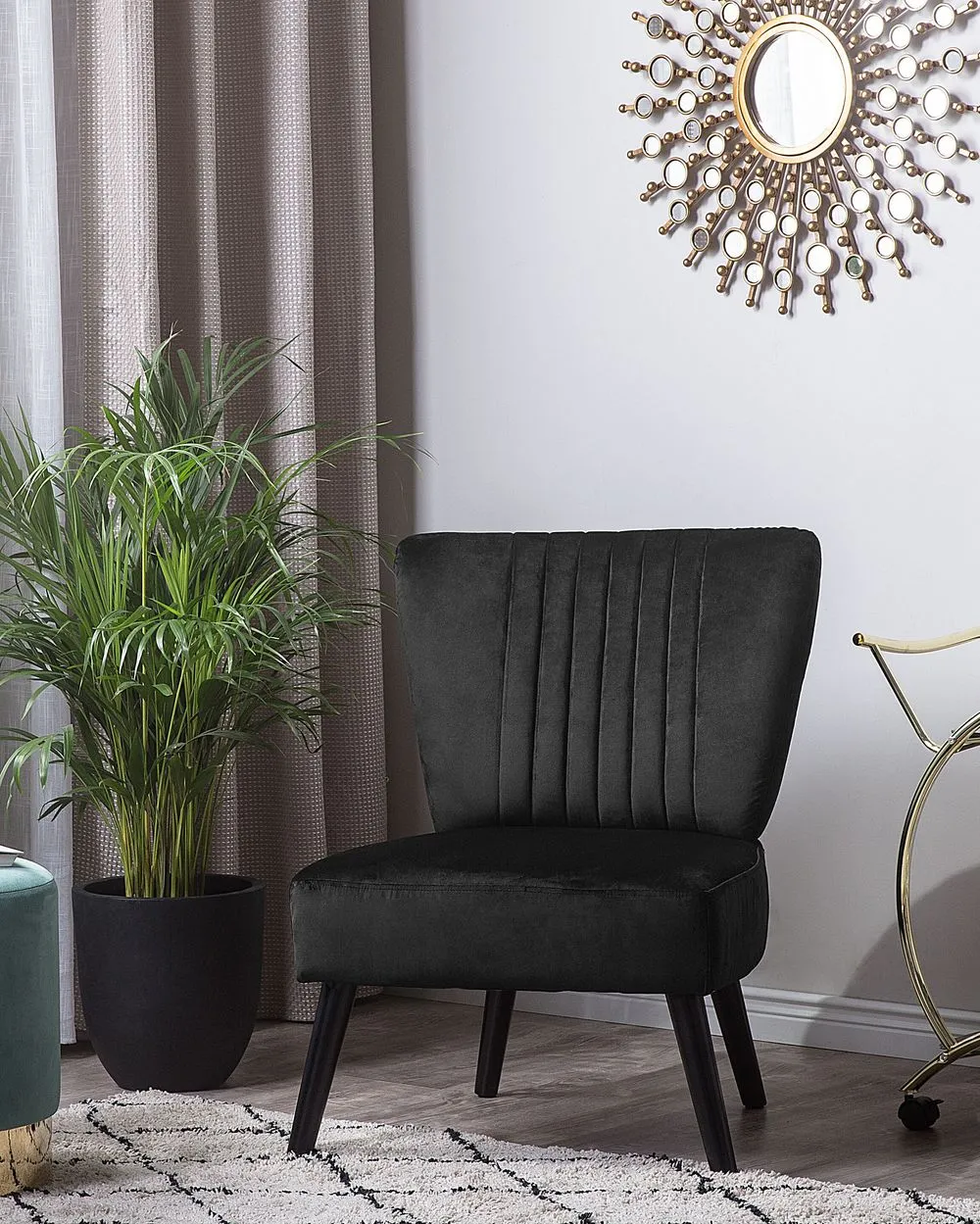 Poltrona VAASA Velluto Nero