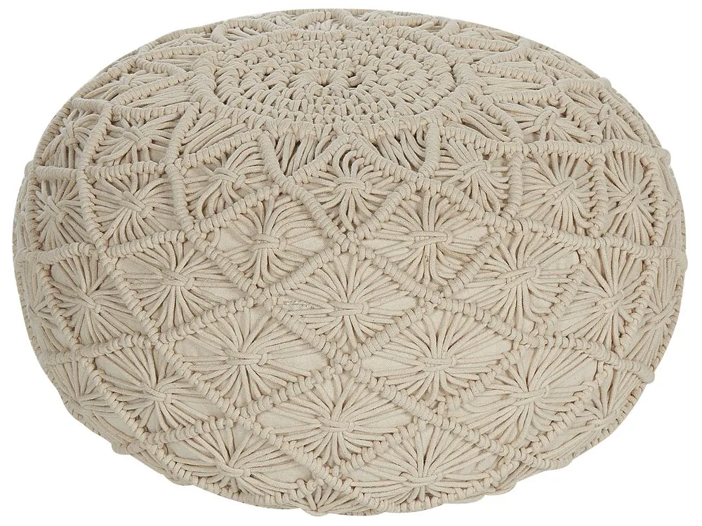 Pouf in cotone beige 50 x 30 cm BERKANE