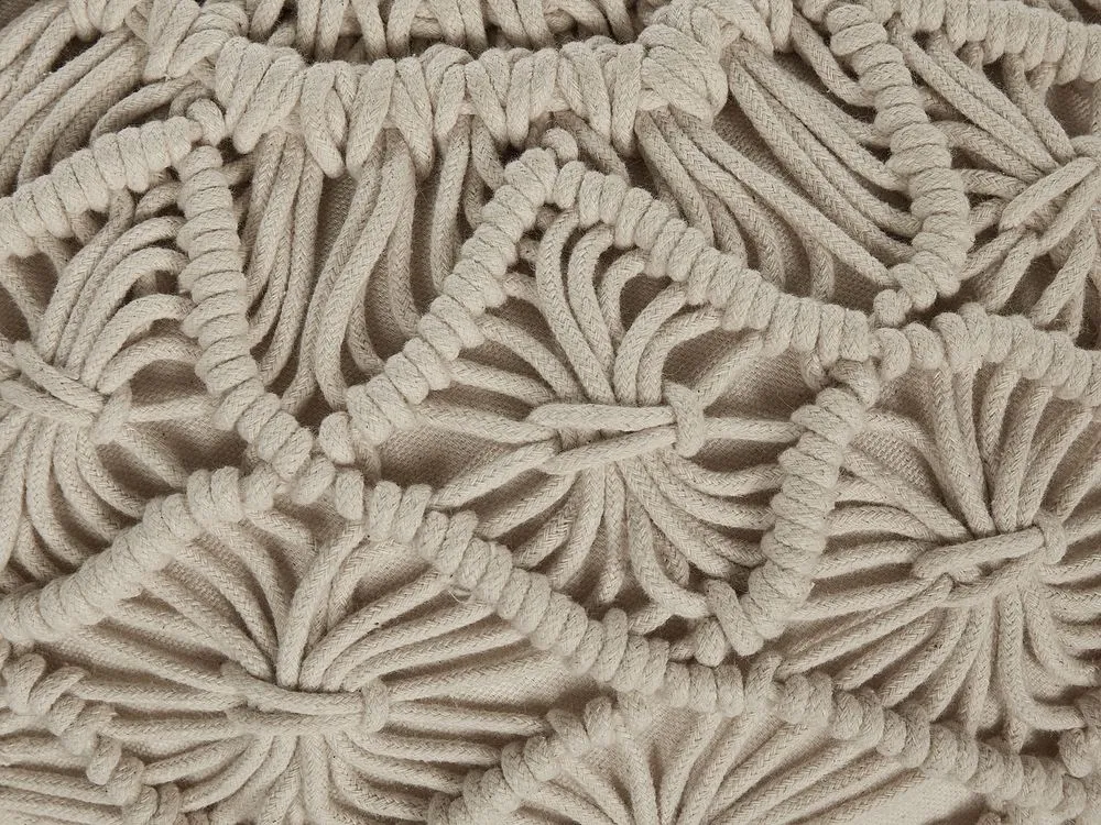 Pouf in cotone beige 50 x 30 cm BERKANE