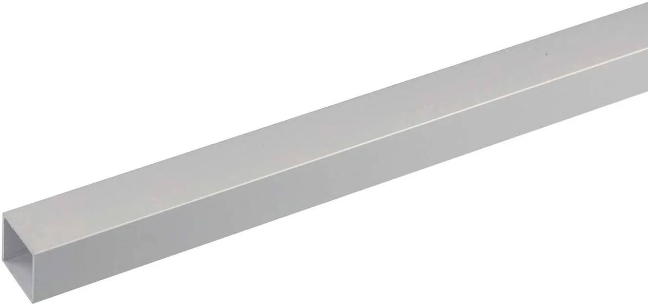 Profilo tubo quadro 2 m 10x10 mm alluminio argento