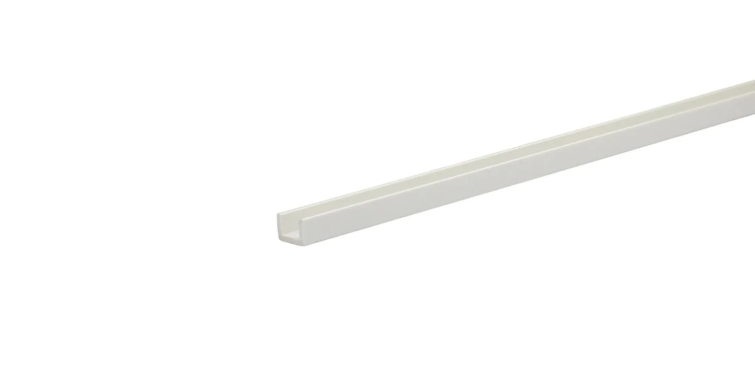 Profilo U 2,6 m 18x10 mm in pvc bianco opaco