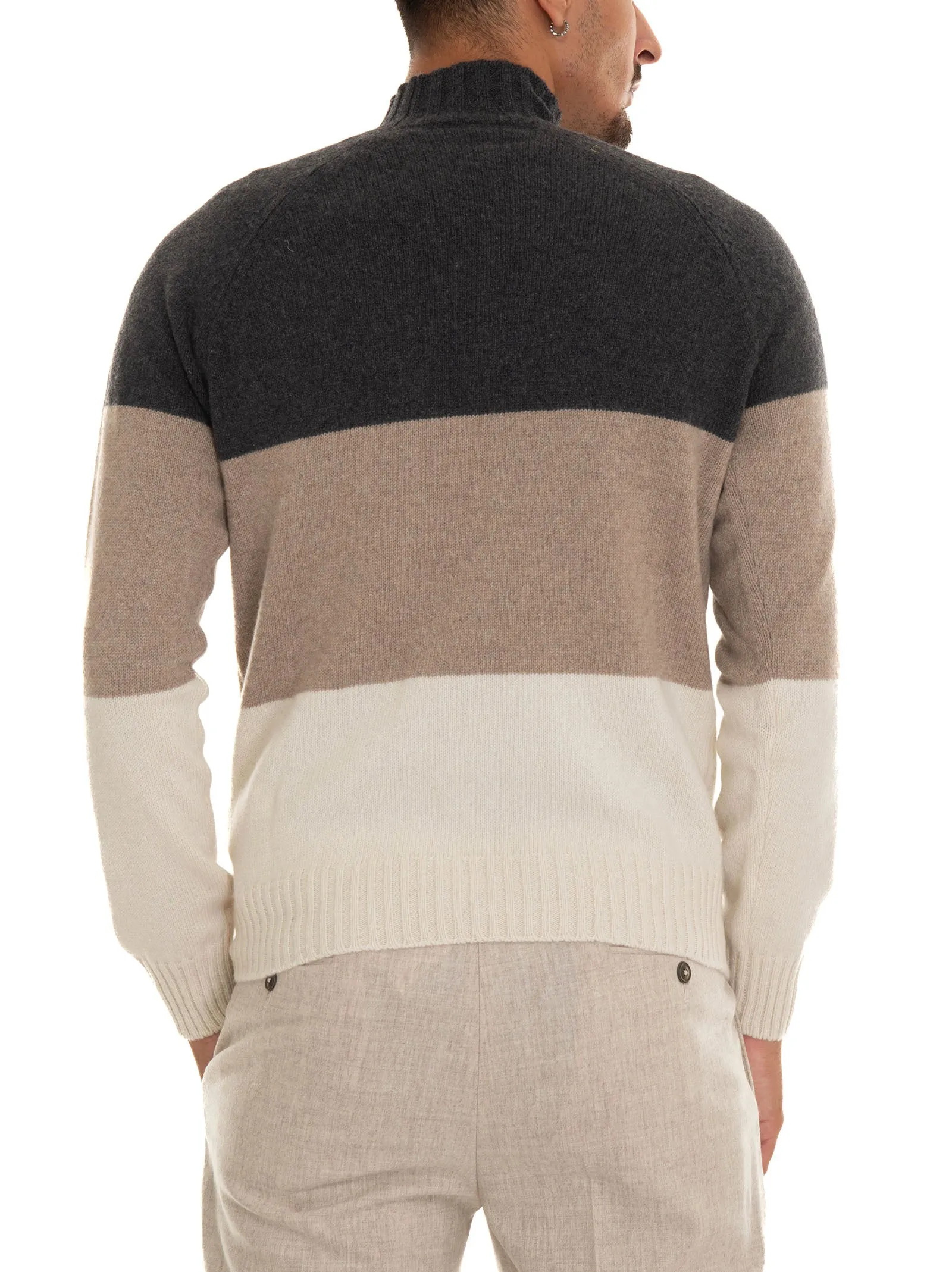 Pullover collo alto Grigio-beige Gran Sasso Uomo