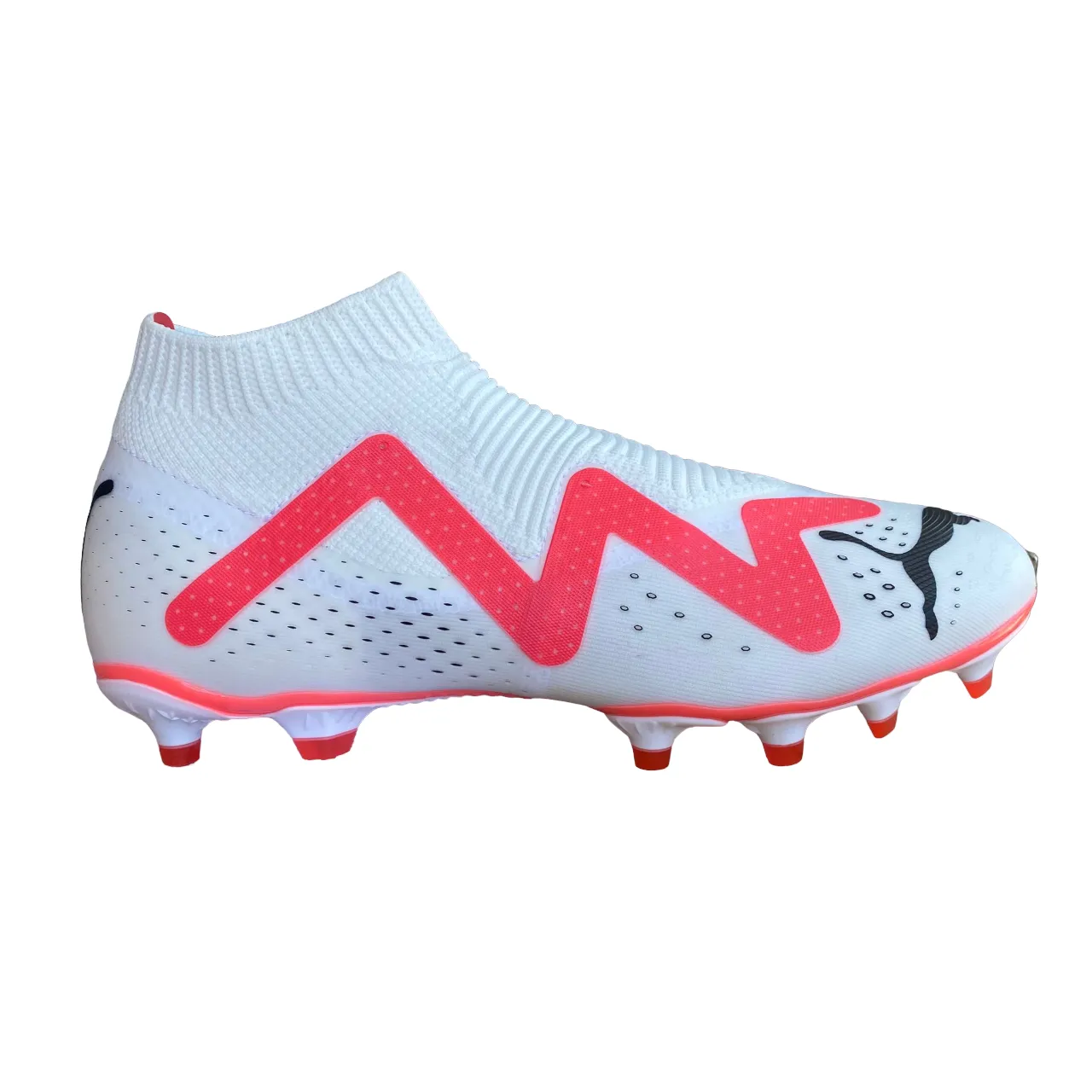 Puma men's laceless football boot Future Match + LL FG/AG 107366 01 white-black-orchid