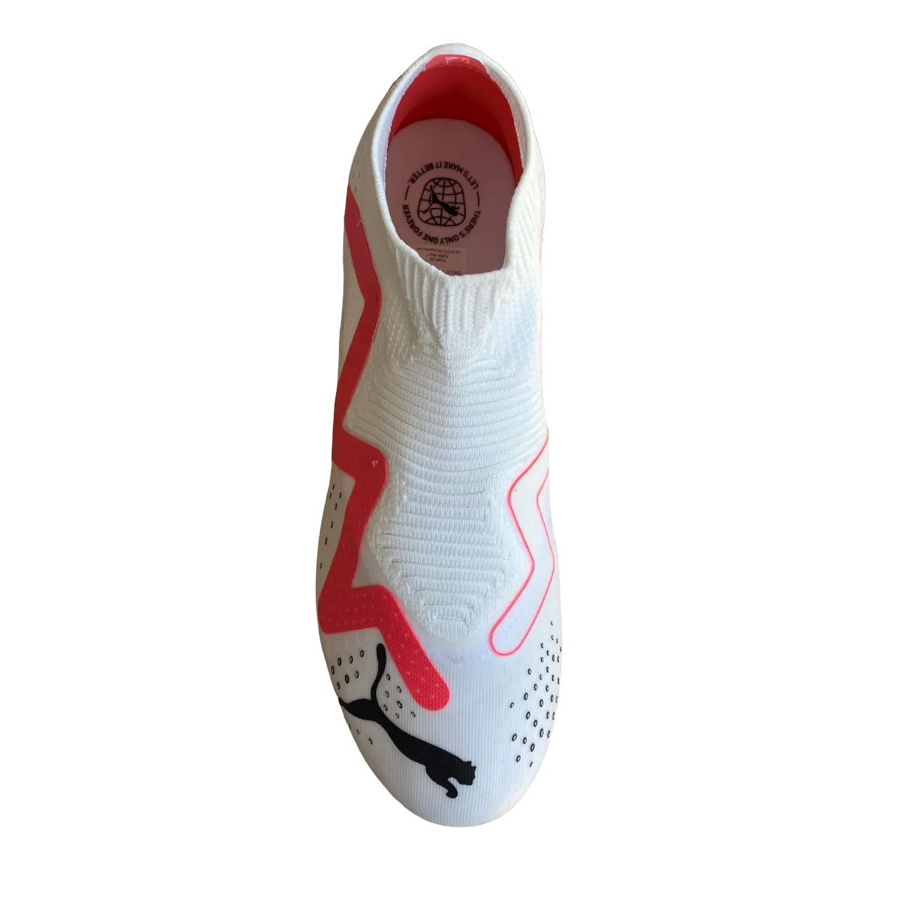 Puma men's laceless football boot Future Match + LL FG/AG 107366 01 white-black-orchid