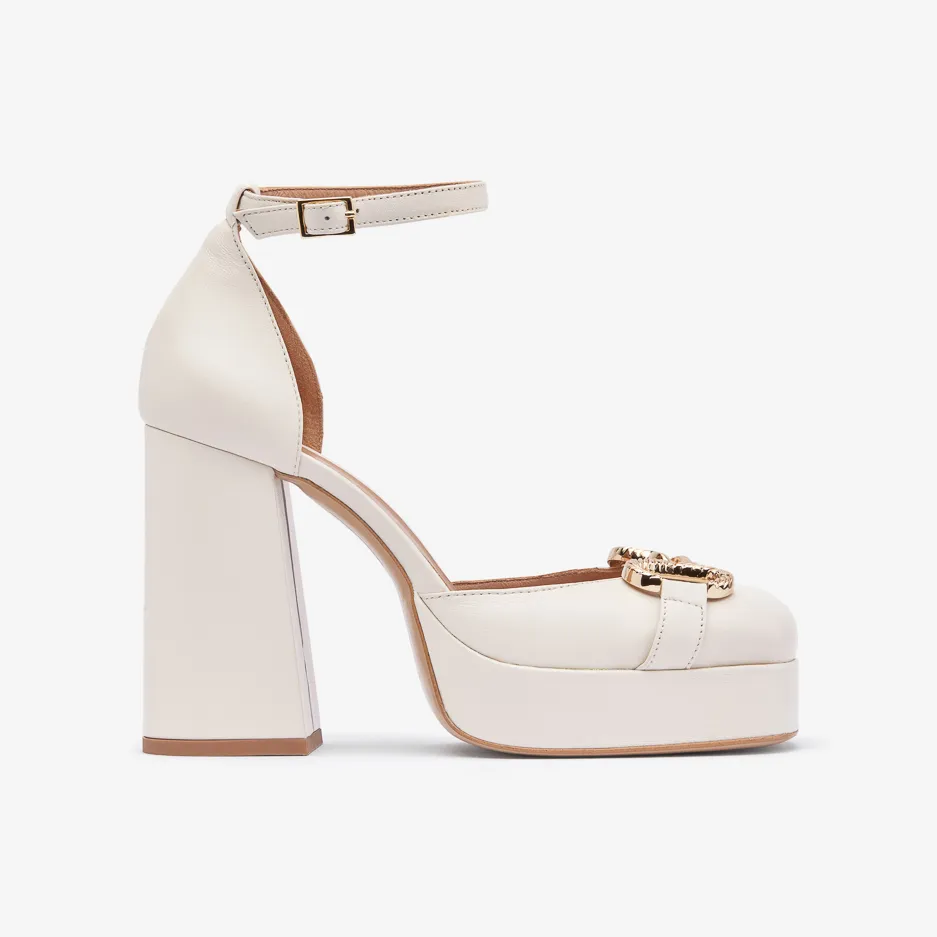 Pumps Avorio con Plateau