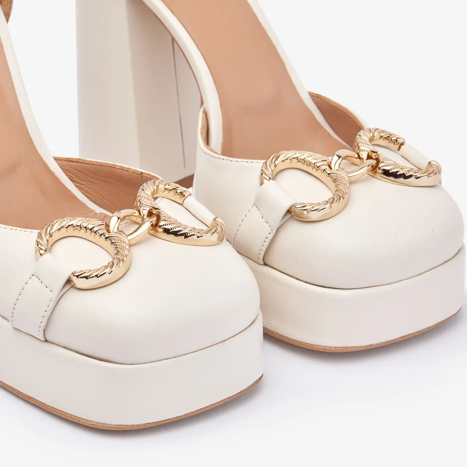 Pumps Avorio con Plateau