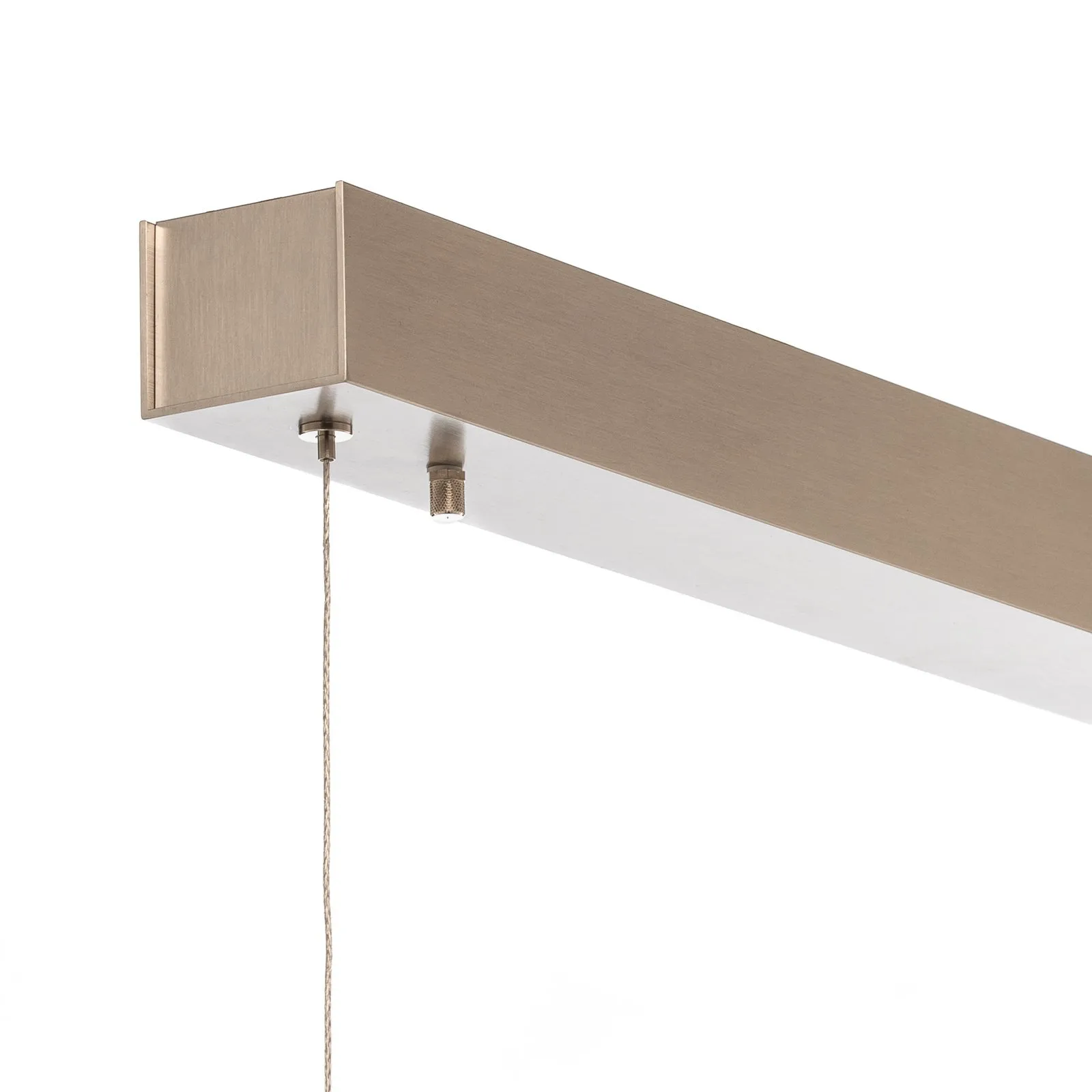 Quitani Lampada a sospensione Kiera, rovere/nichel, 98 cm