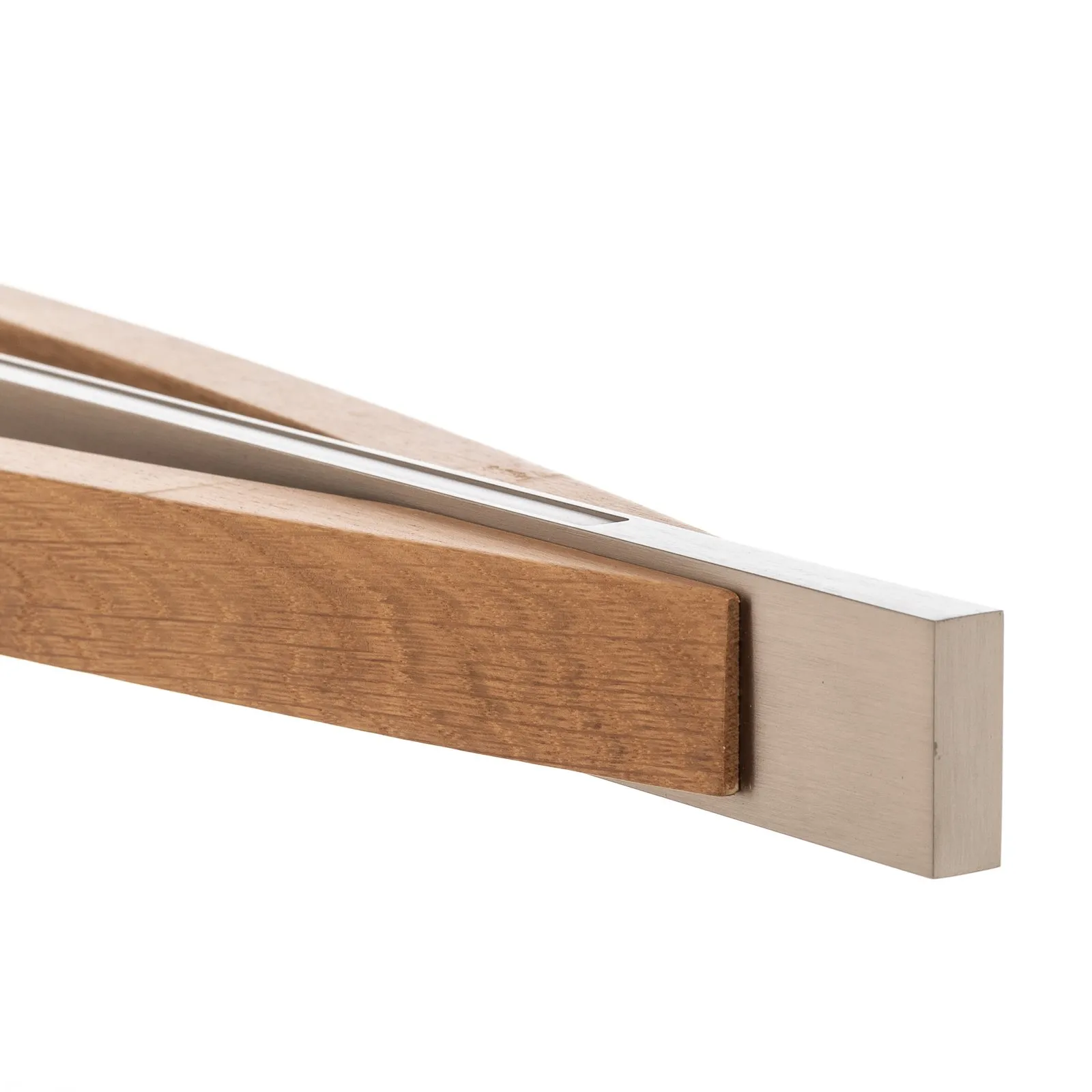 Quitani Lampada a sospensione Kiera, rovere/nichel, 98 cm