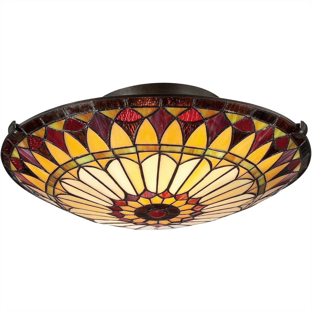 Quoizel  Plafoniera rotonda classica con struttura in acciaio e diffusore in vetro West End - 75W