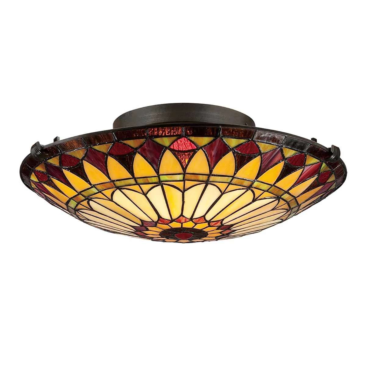 Quoizel  Plafoniera rotonda classica con struttura in acciaio e diffusore in vetro West End - 75W