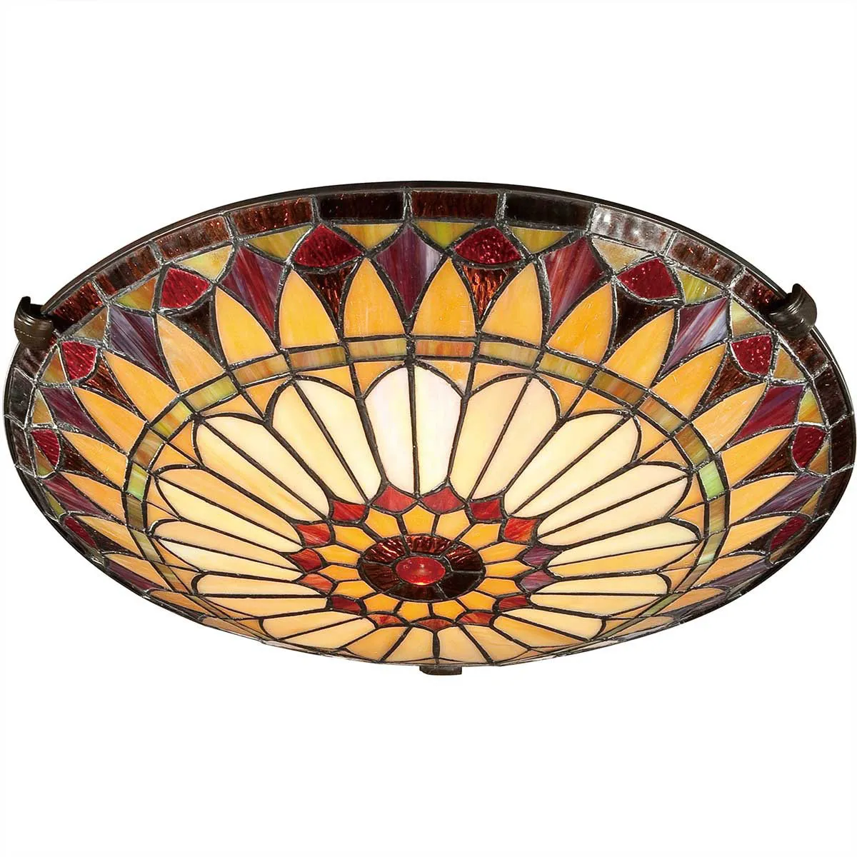 Quoizel  Plafoniera rotonda classica con struttura in acciaio e diffusore in vetro West End - 75W
