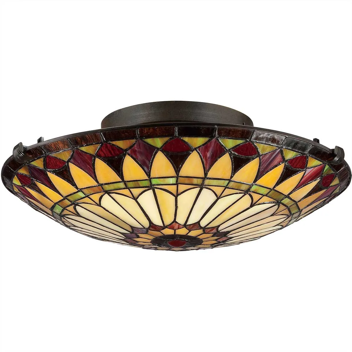 Quoizel  Plafoniera rotonda classica con struttura in acciaio e diffusore in vetro West End - 75W