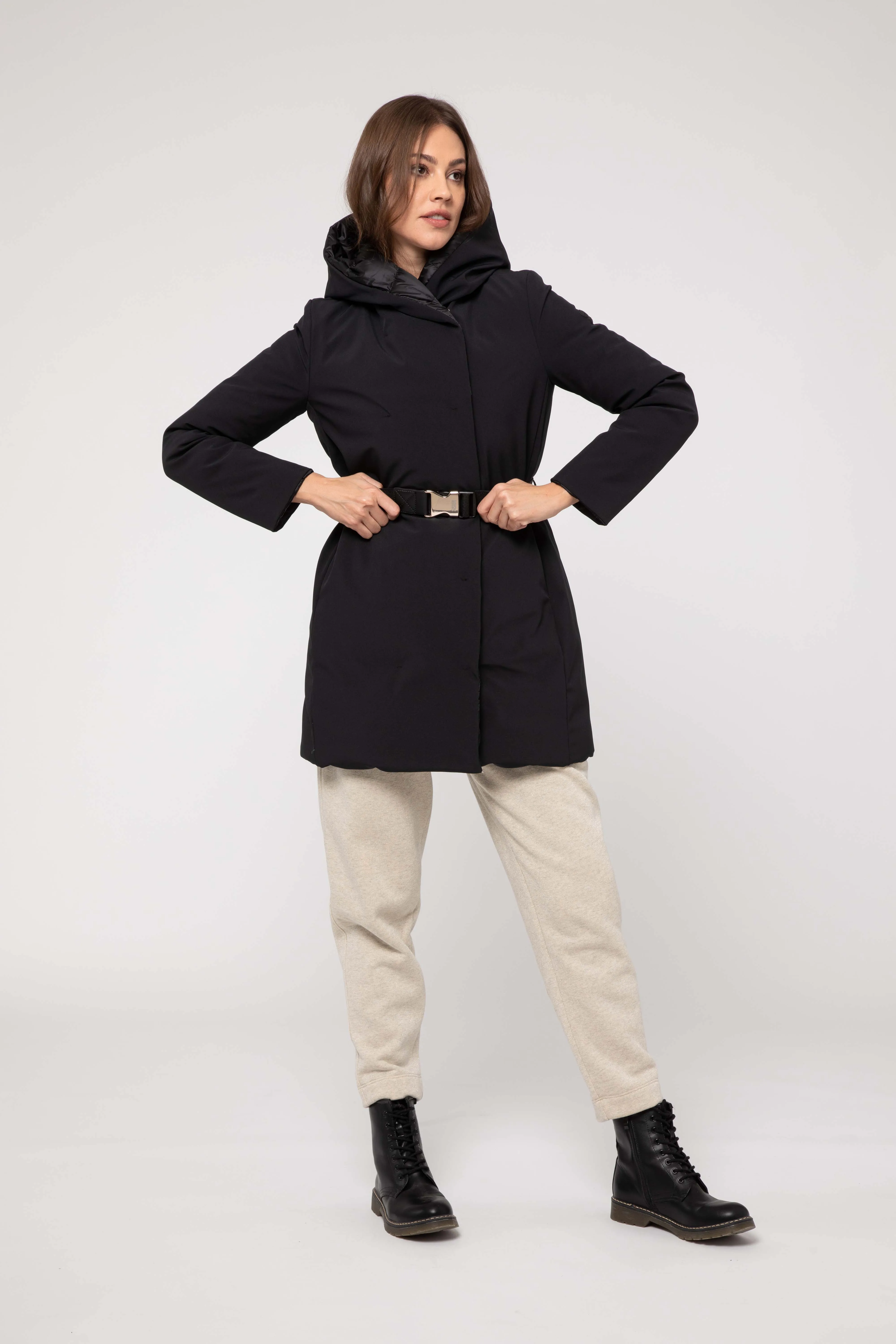 REVERSIBLE BLACK JACKET IN SOFTSHELL
