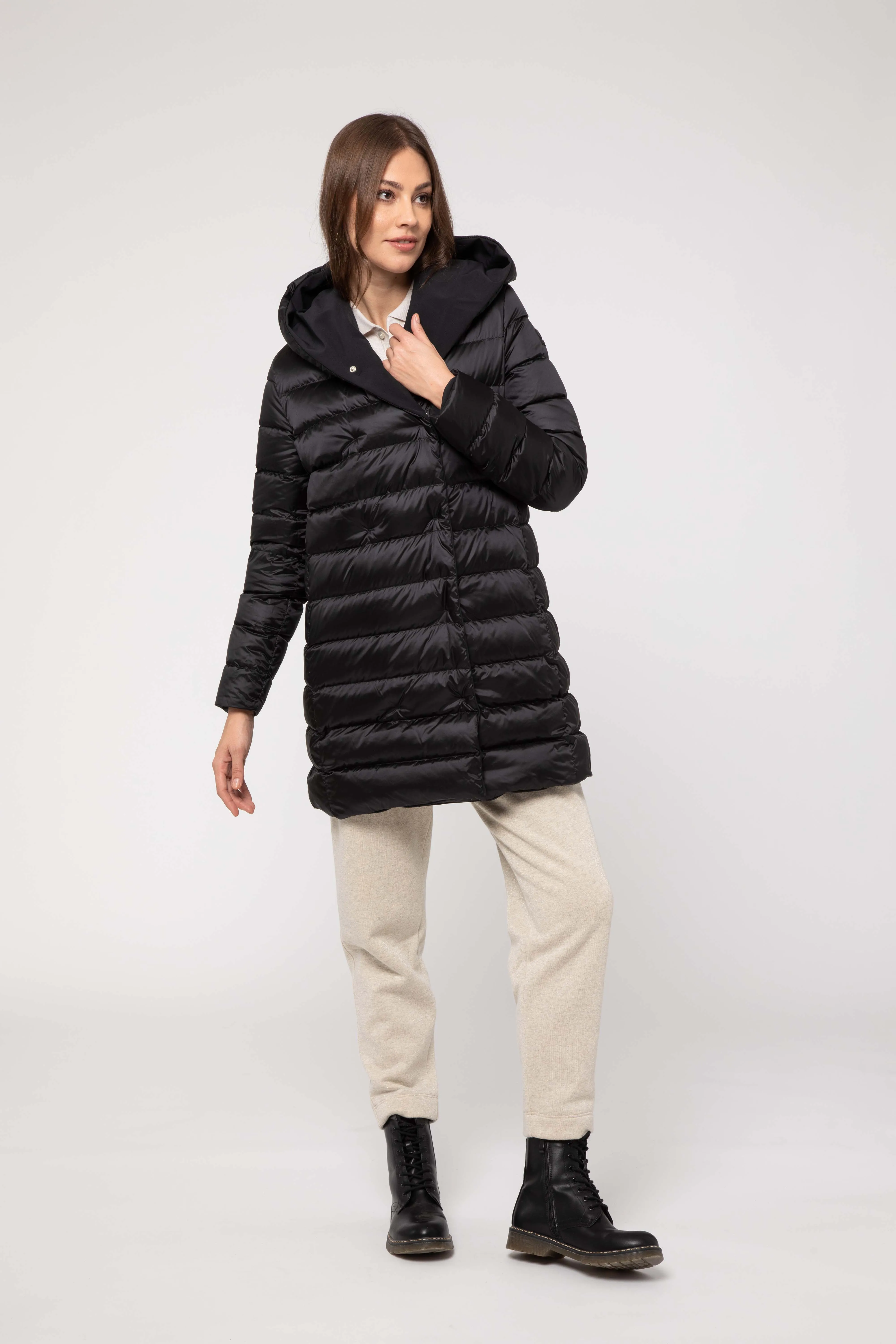 REVERSIBLE BLACK JACKET IN SOFTSHELL