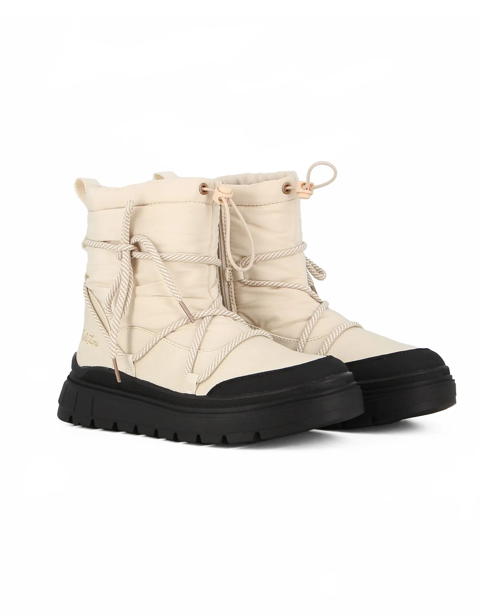 RIFLE - Doposci da donna bianco con pelliccia all'interno, zip laterale e coulisse                                            Pr