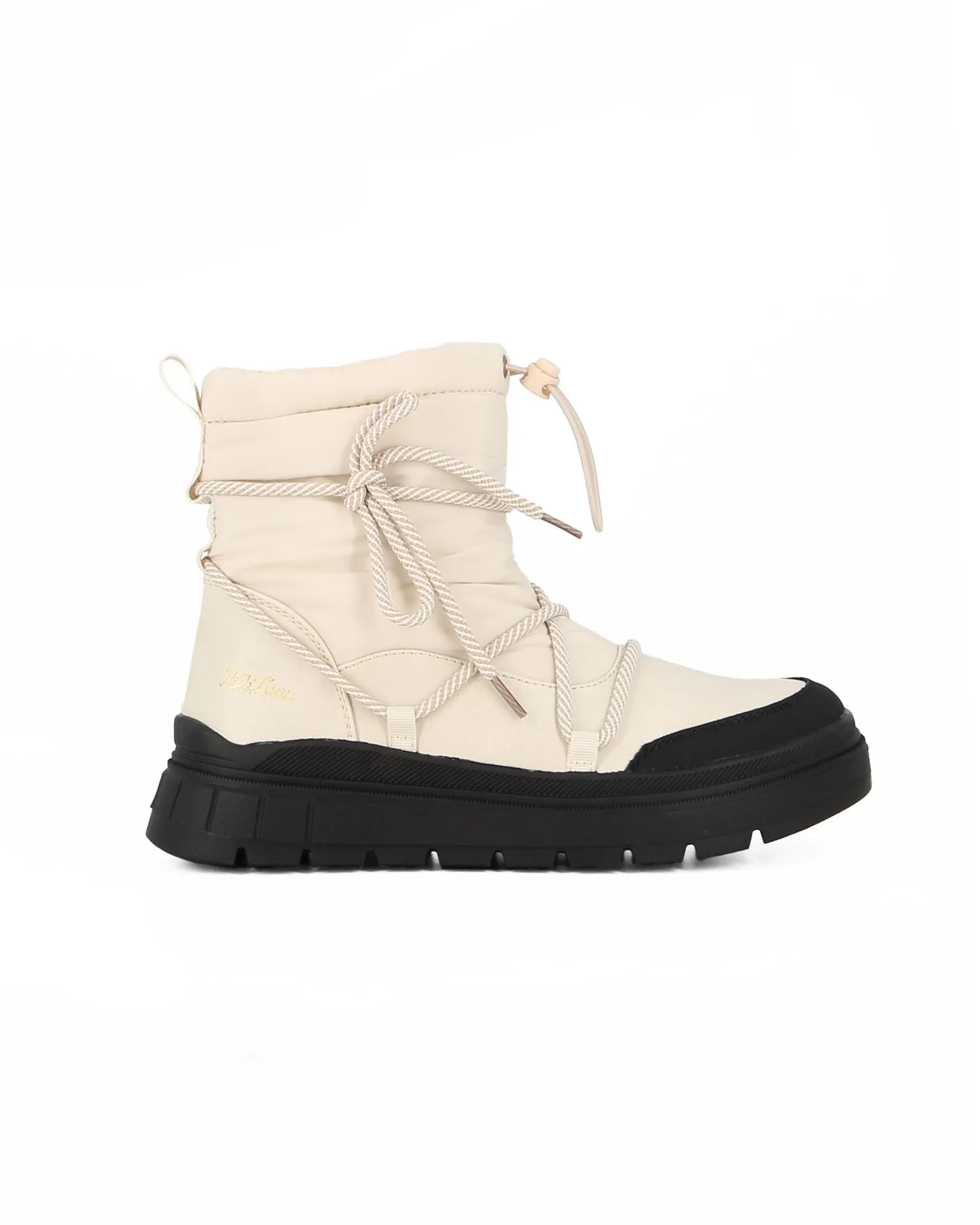 RIFLE - Doposci da donna bianco con pelliccia all'interno, zip laterale e coulisse                                            Pr
