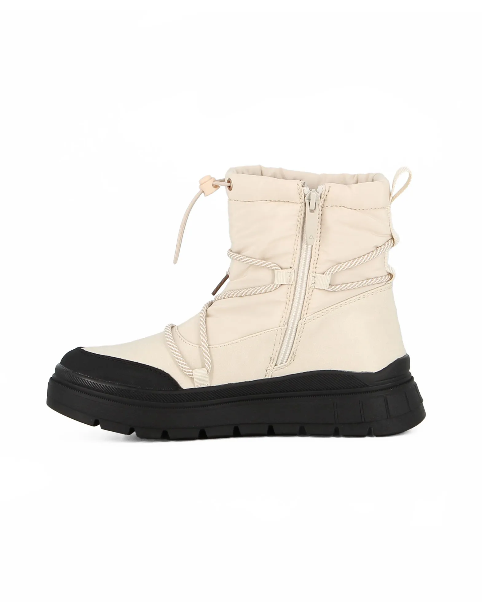 RIFLE - Doposci da donna bianco con pelliccia all'interno, zip laterale e coulisse                                            Pr