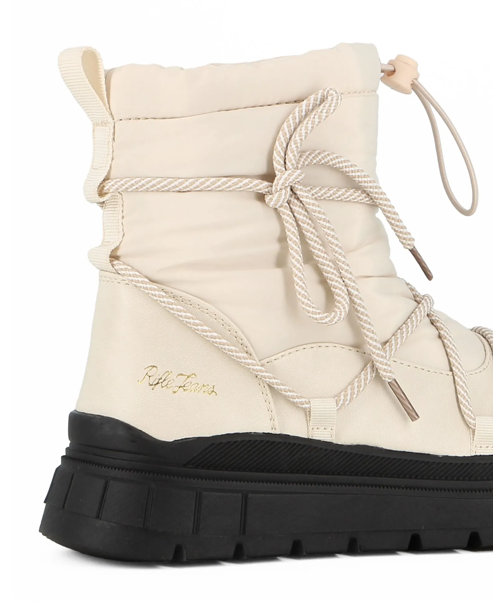 RIFLE - Doposci da donna bianco con pelliccia all'interno, zip laterale e coulisse                                            Pr