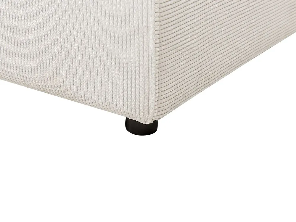 Right Hand Jumbo Cord Corner Sofa Bed Off-White ABACKA