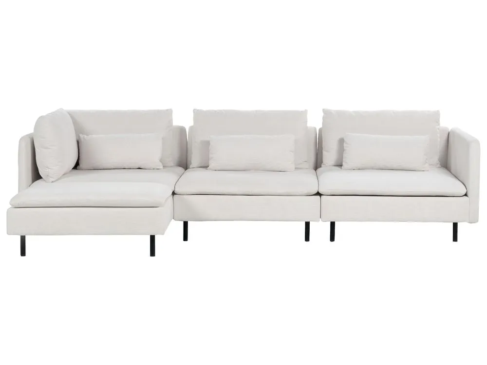 Right Hand Modular Fabric Corner Sofa Beige EGERIS