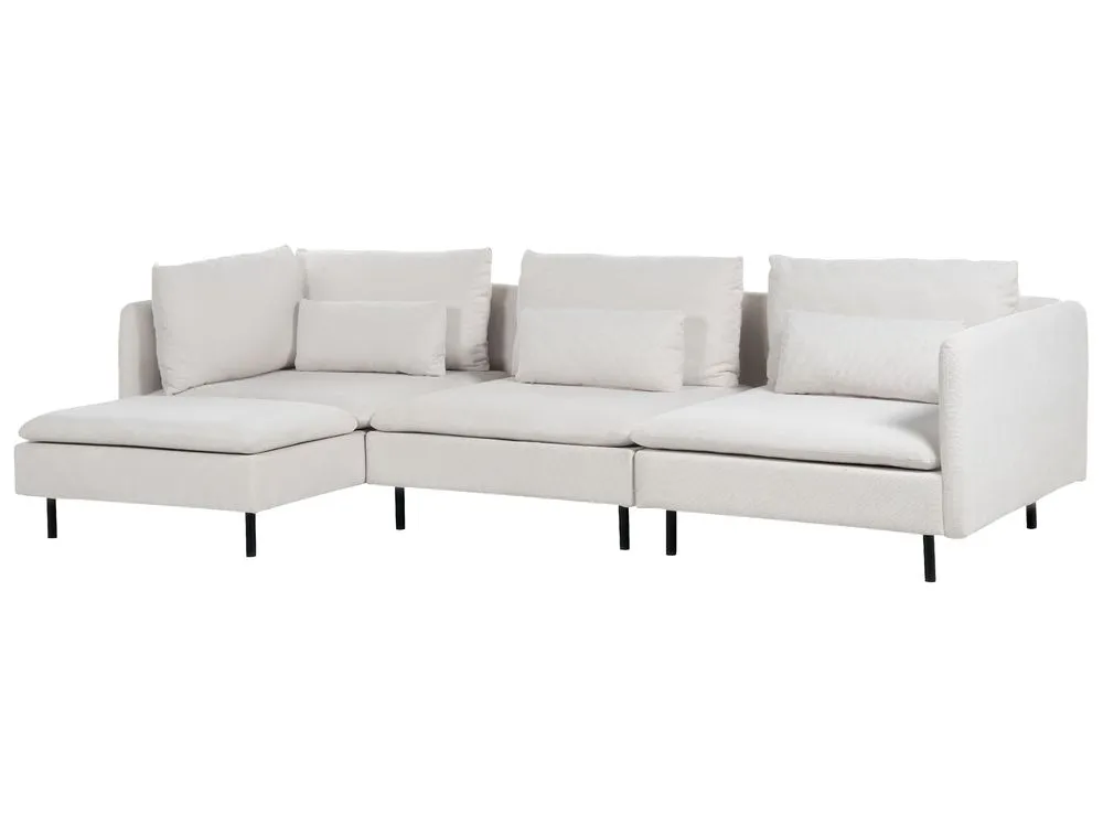 Right Hand Modular Fabric Corner Sofa Beige EGERIS