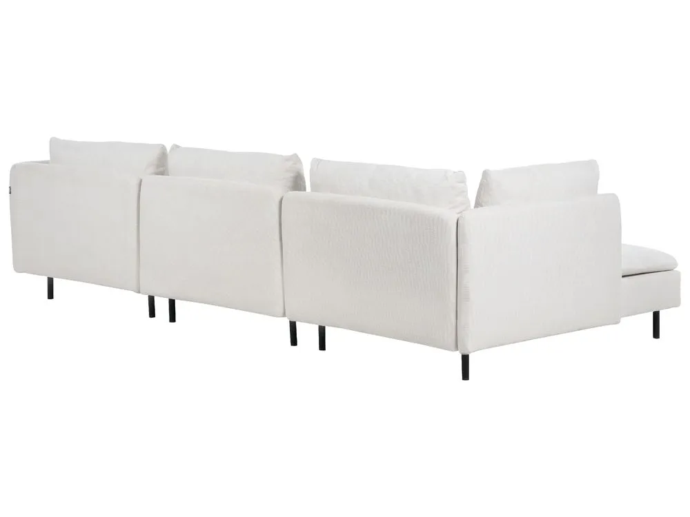 Right Hand Modular Fabric Corner Sofa Beige EGERIS