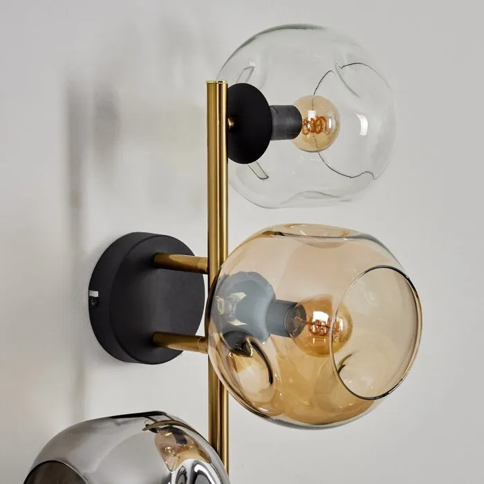 Ripoll Lampada a sfera, Applique Oro, Nero, 3-Luci