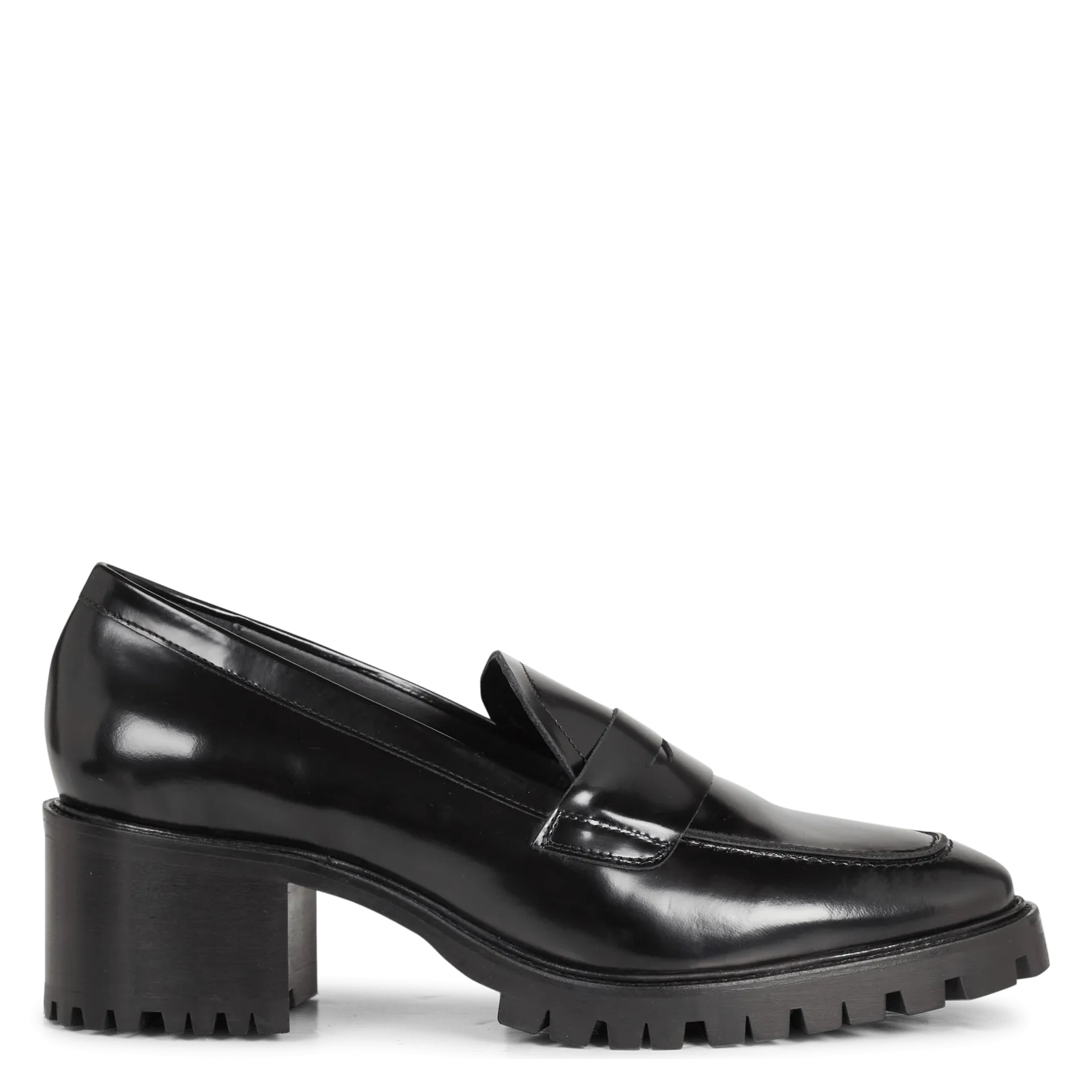  RIVECOUR   N°81 - Mocassini con tacco in pelle lucida | Nero