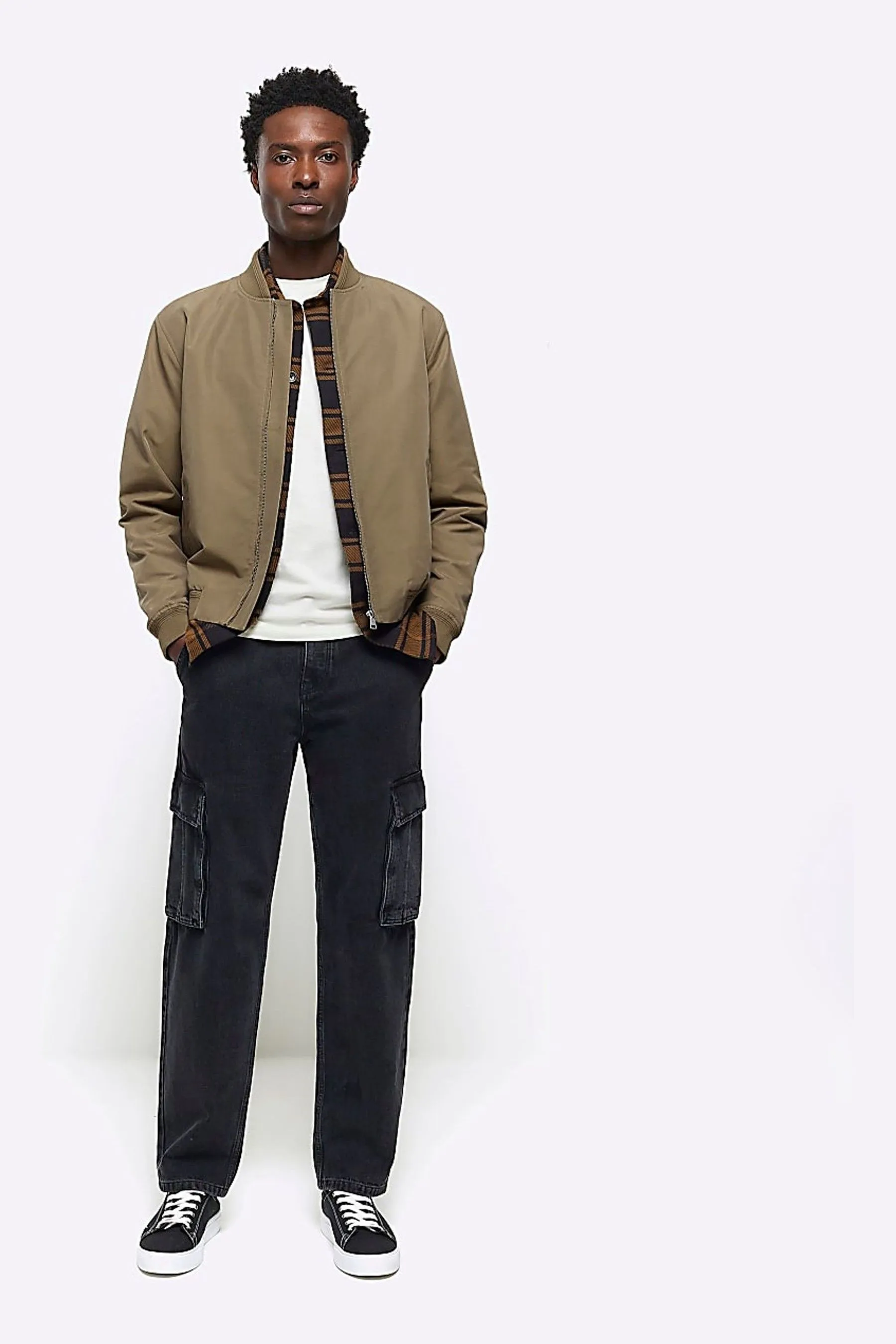 River Island - Giacca bomber in cotone