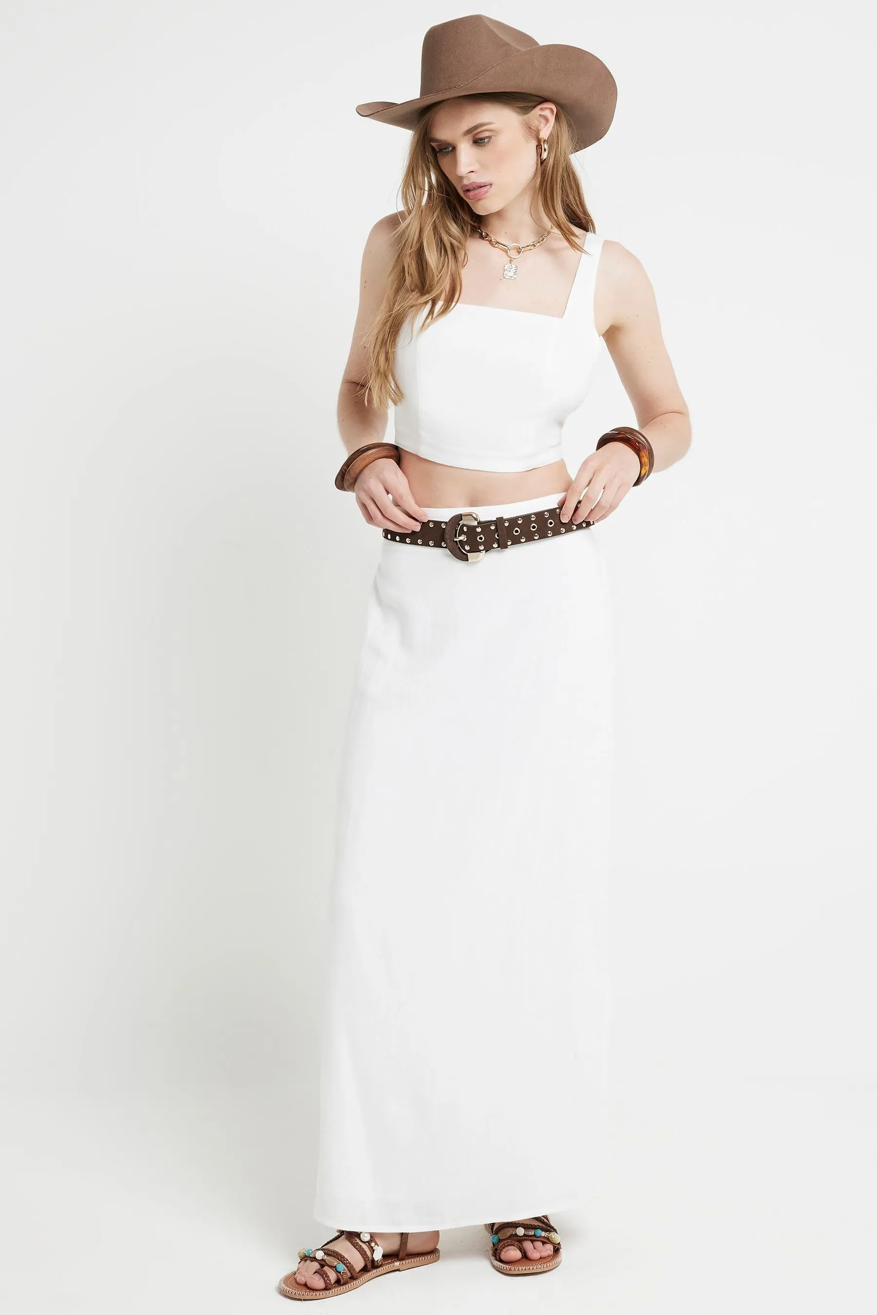 River Island - Gonna al polpaccio con spacco in vita