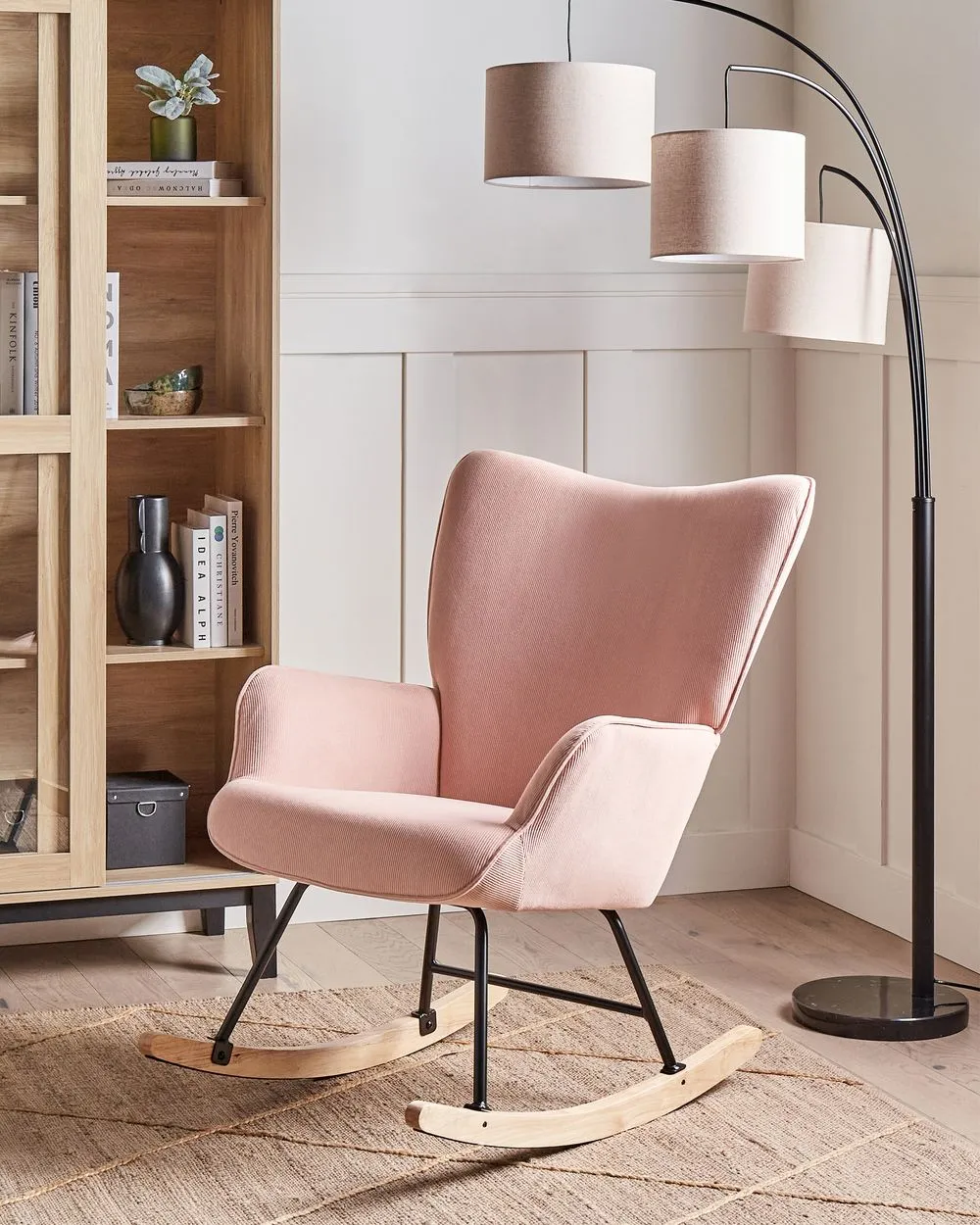 Rocking Chair ARSET Corduroy Pink