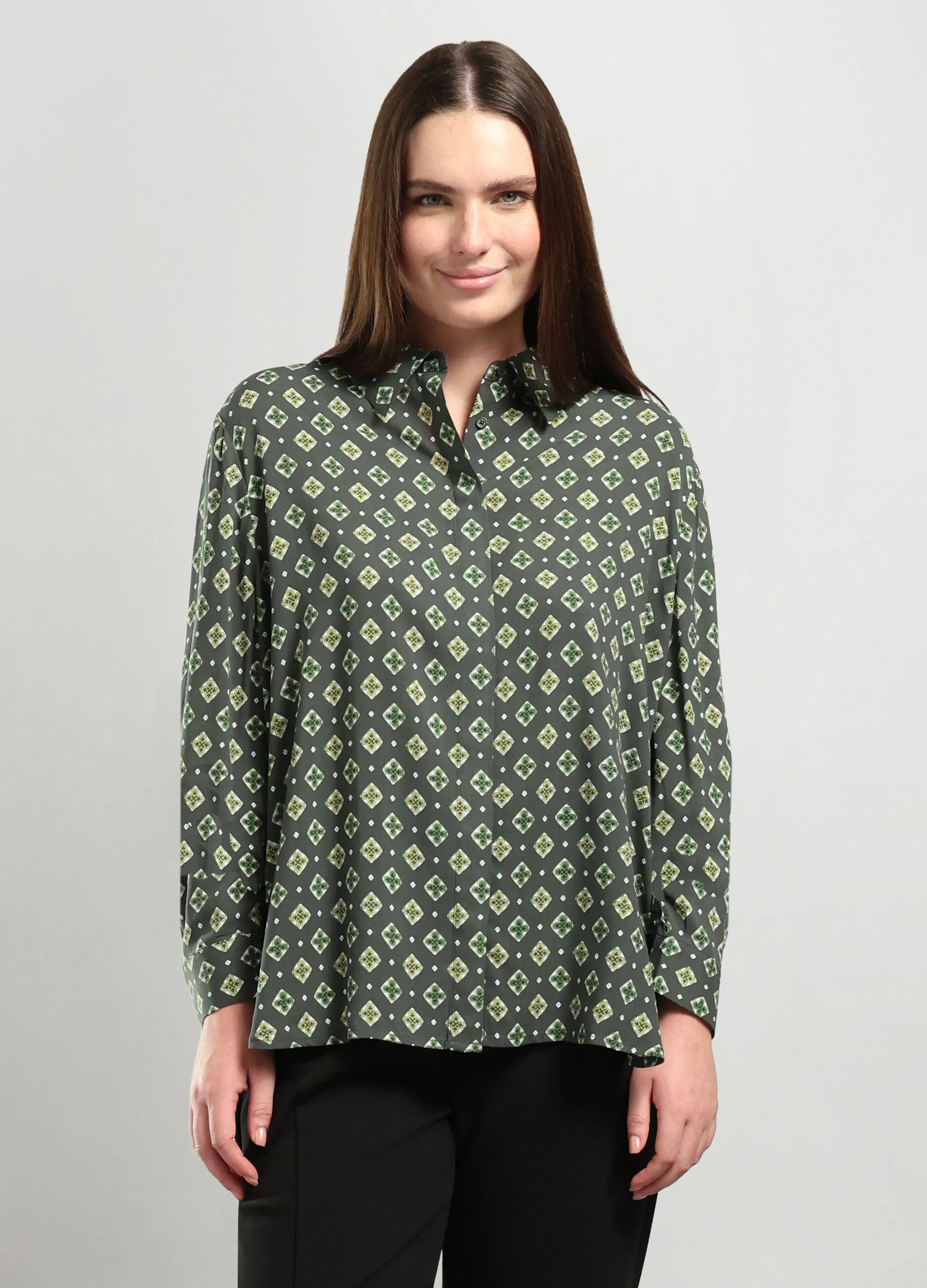 ROSA THEA  Camicia in pura viscosa donna curvy