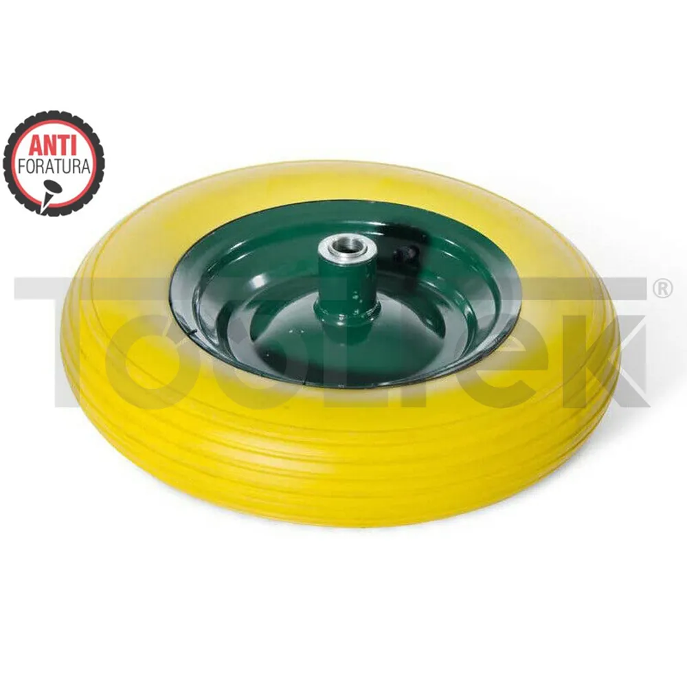 RUOTA PER CARRIOLA PIENA ANTIFORATURA RICAMBIO GIALLA 16″ Ø400mm 