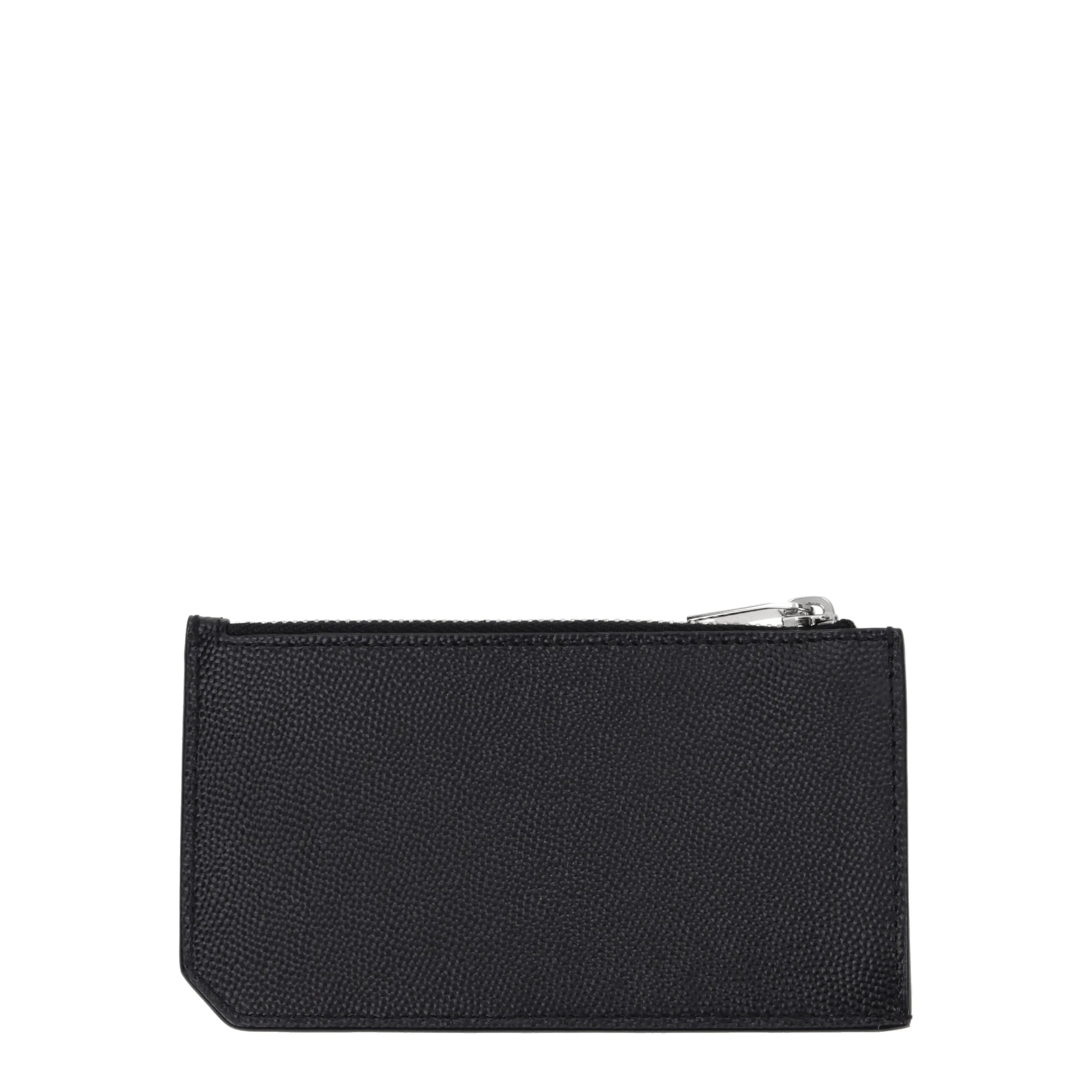 Saint Laurent Portamonete Uomo Pelle Nero