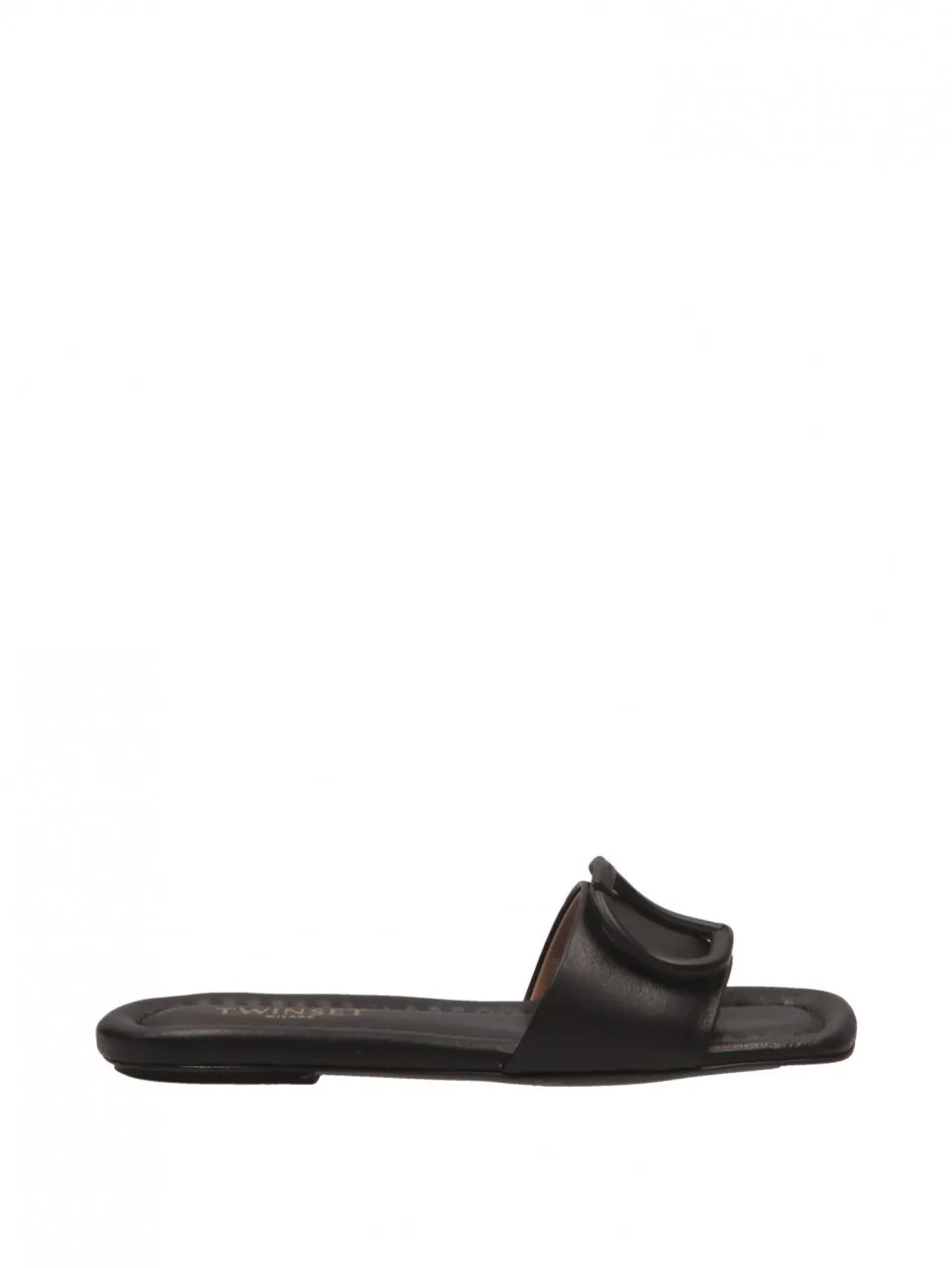 Sandali bassi con logo oval Nero