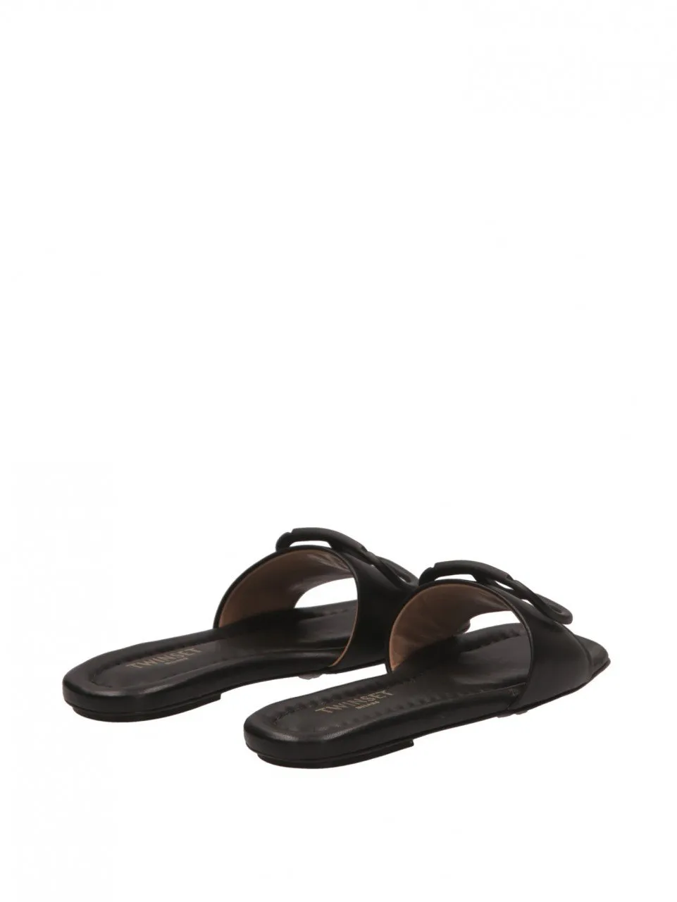 Sandali bassi con logo oval Nero