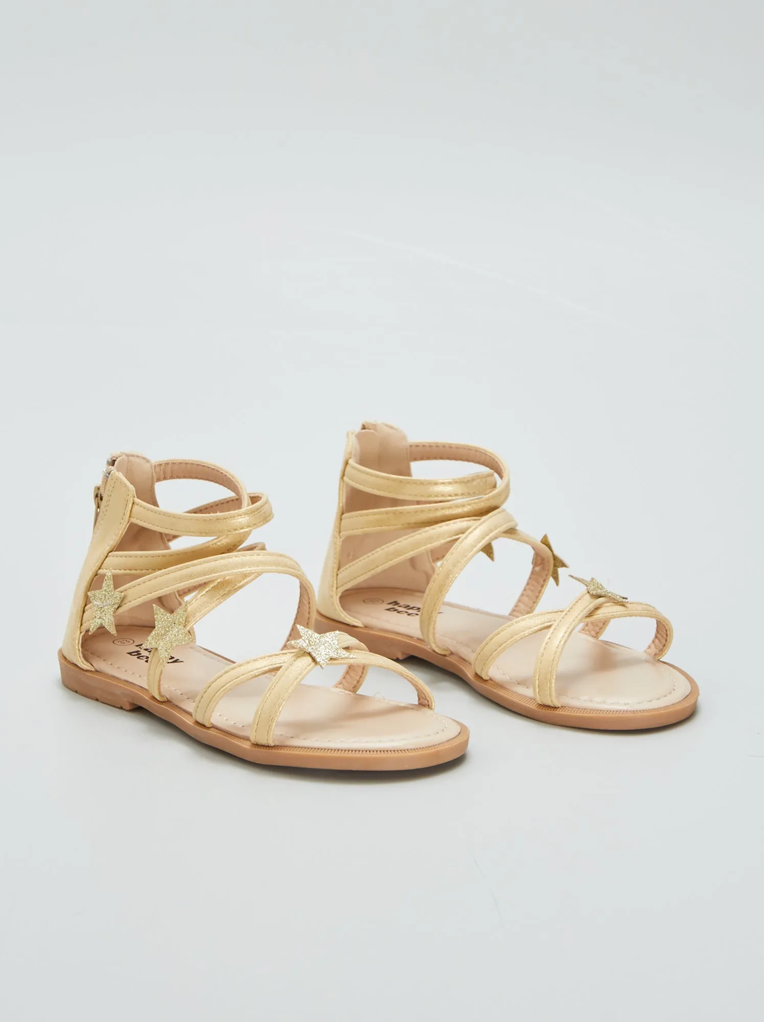 Sandali bassi con stelle fantasia - BEIGE