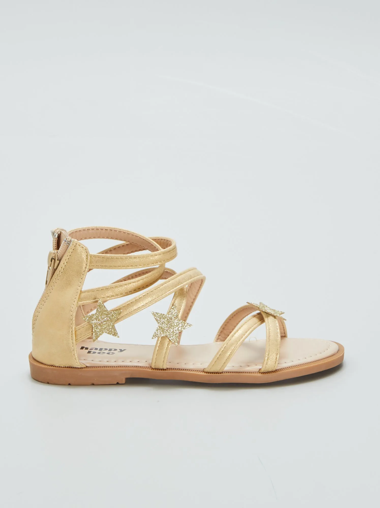 Sandali bassi con stelle fantasia - BEIGE