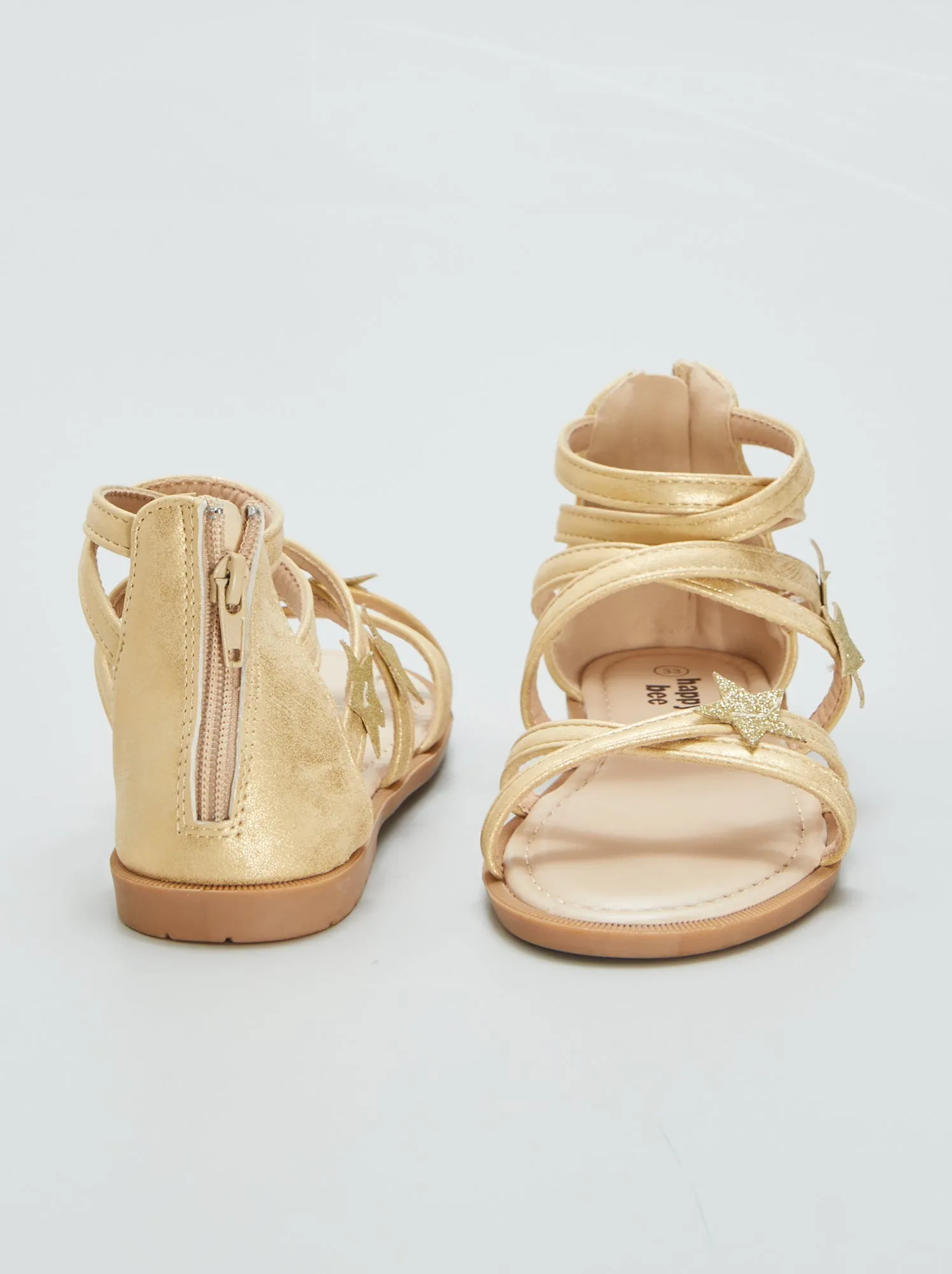 Sandali bassi con stelle fantasia - BEIGE