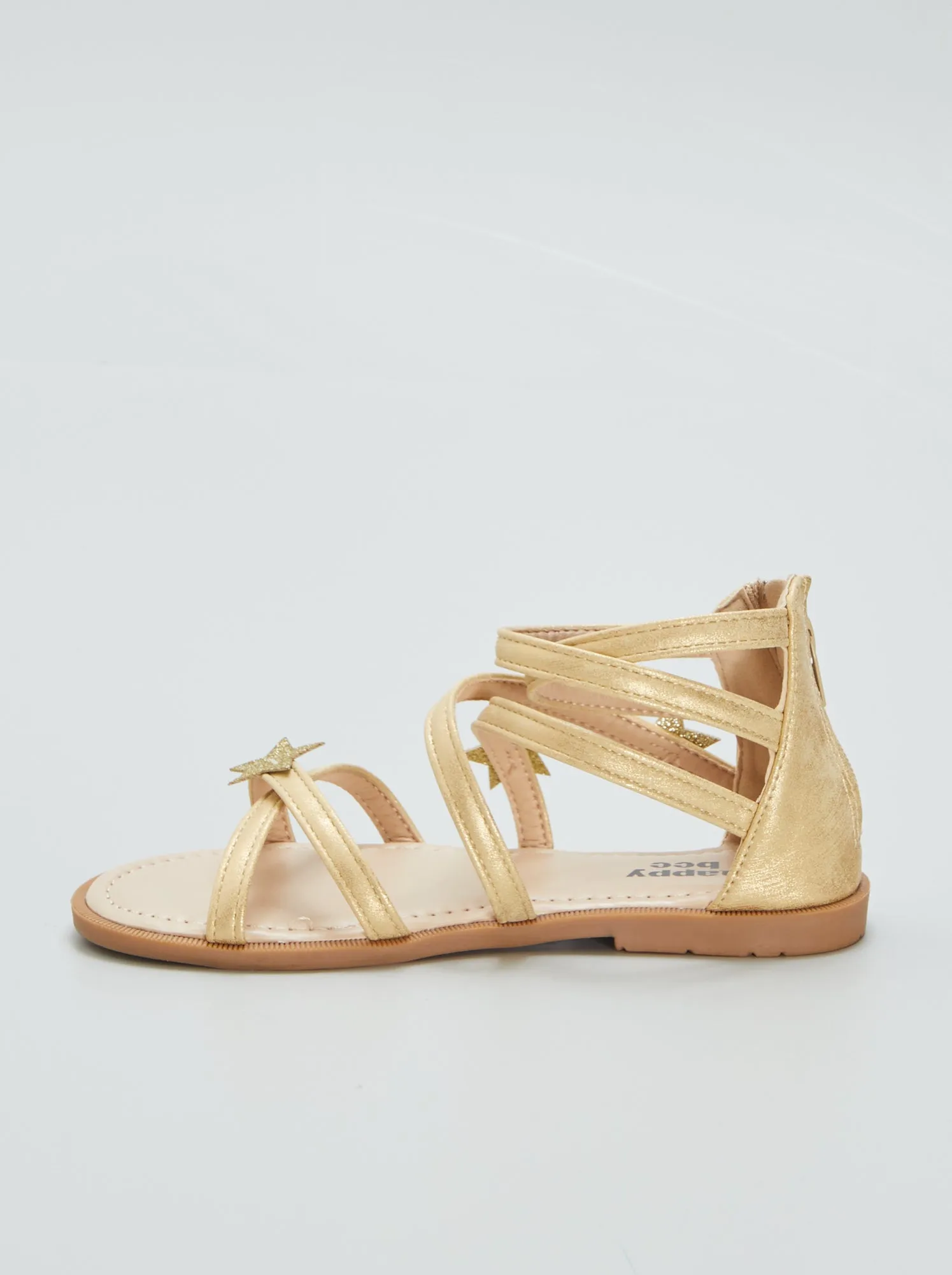 Sandali bassi con stelle fantasia - BEIGE