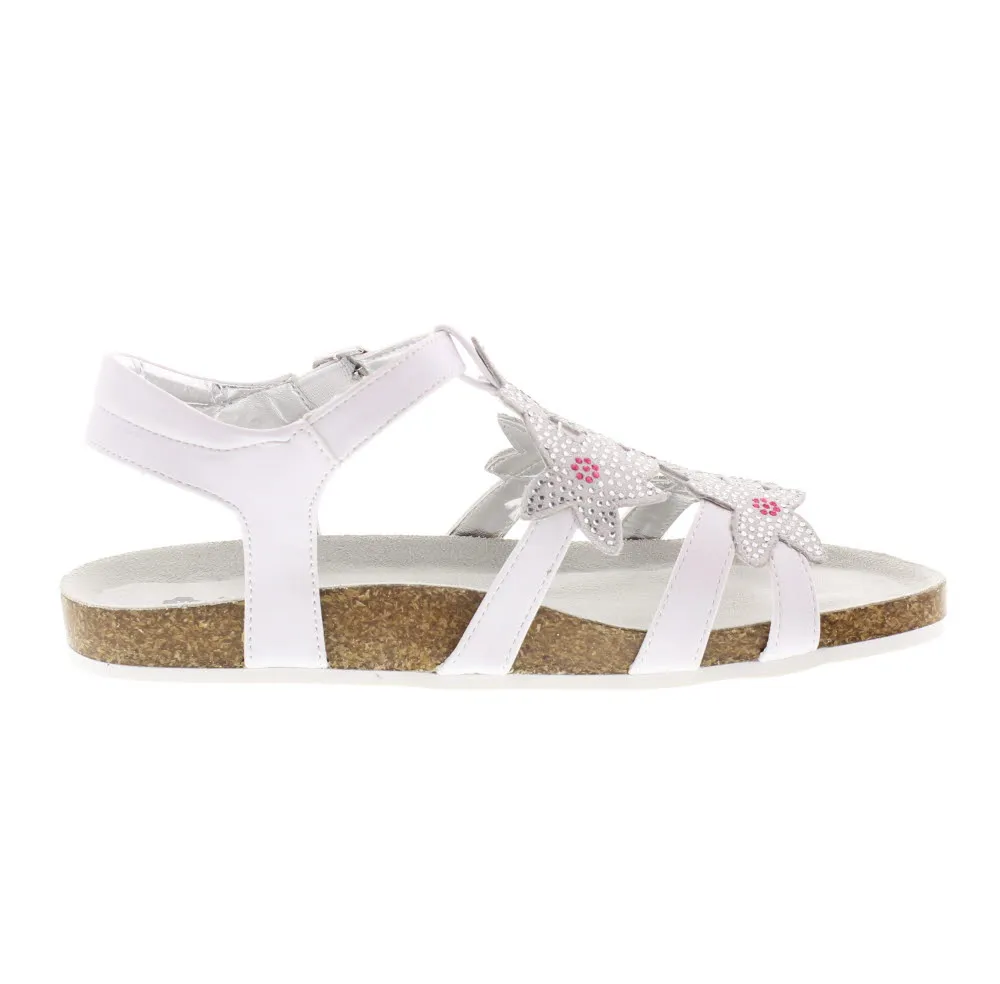 Sandali Bassi con strass e cinturino