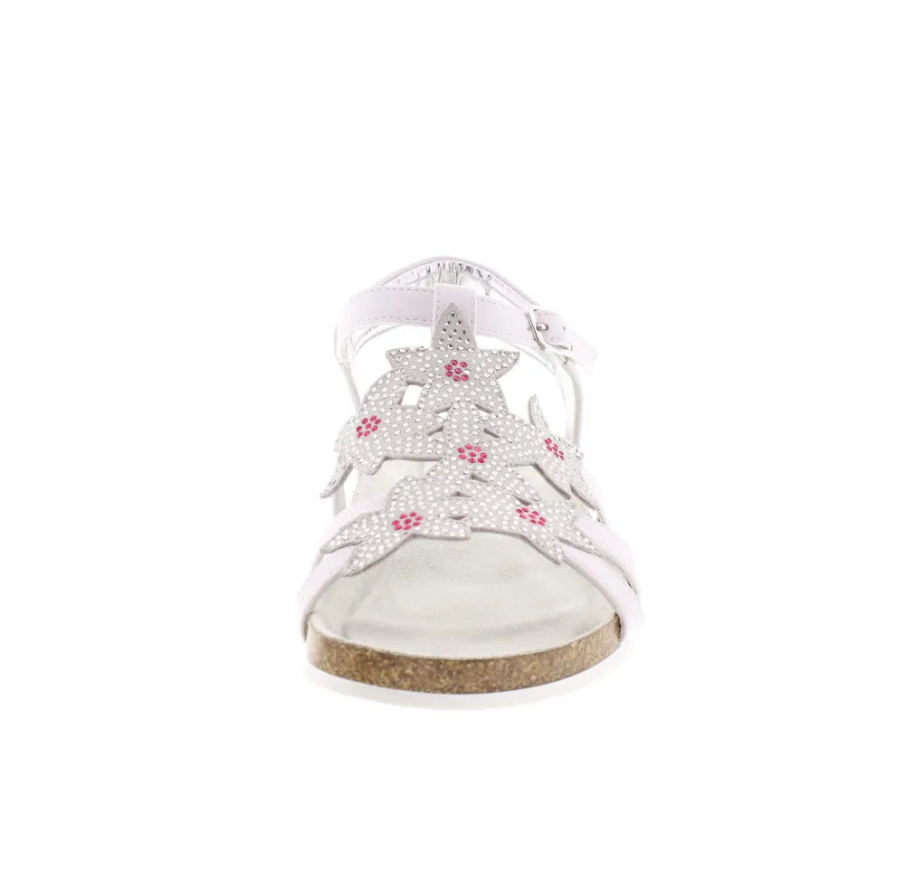 Sandali Bassi con strass e cinturino