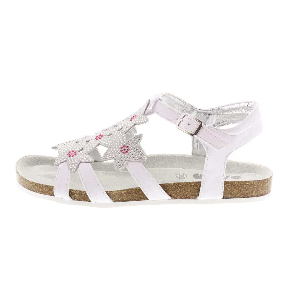 Sandali Bassi con strass e cinturino