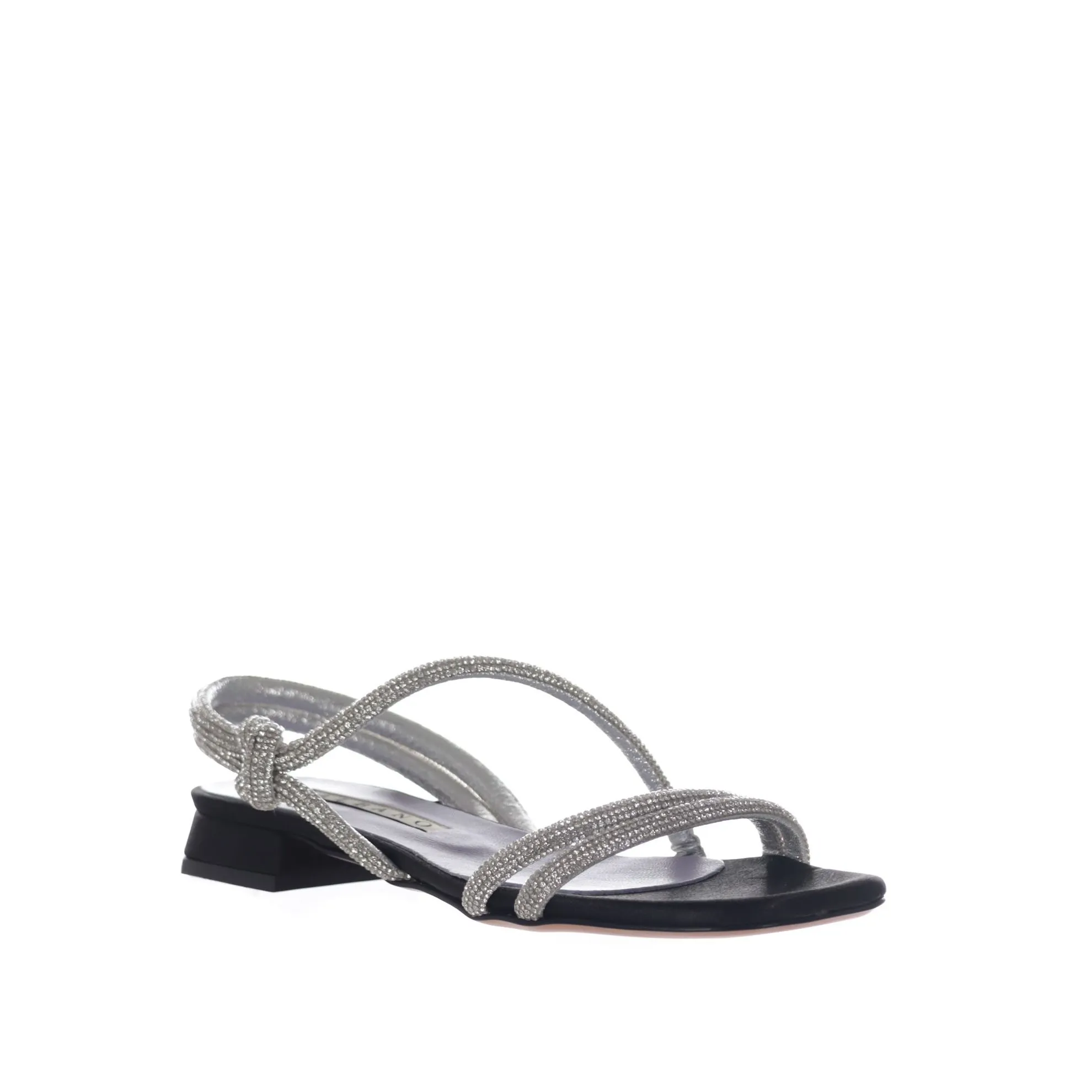 Sandali bassi in raso con strass
