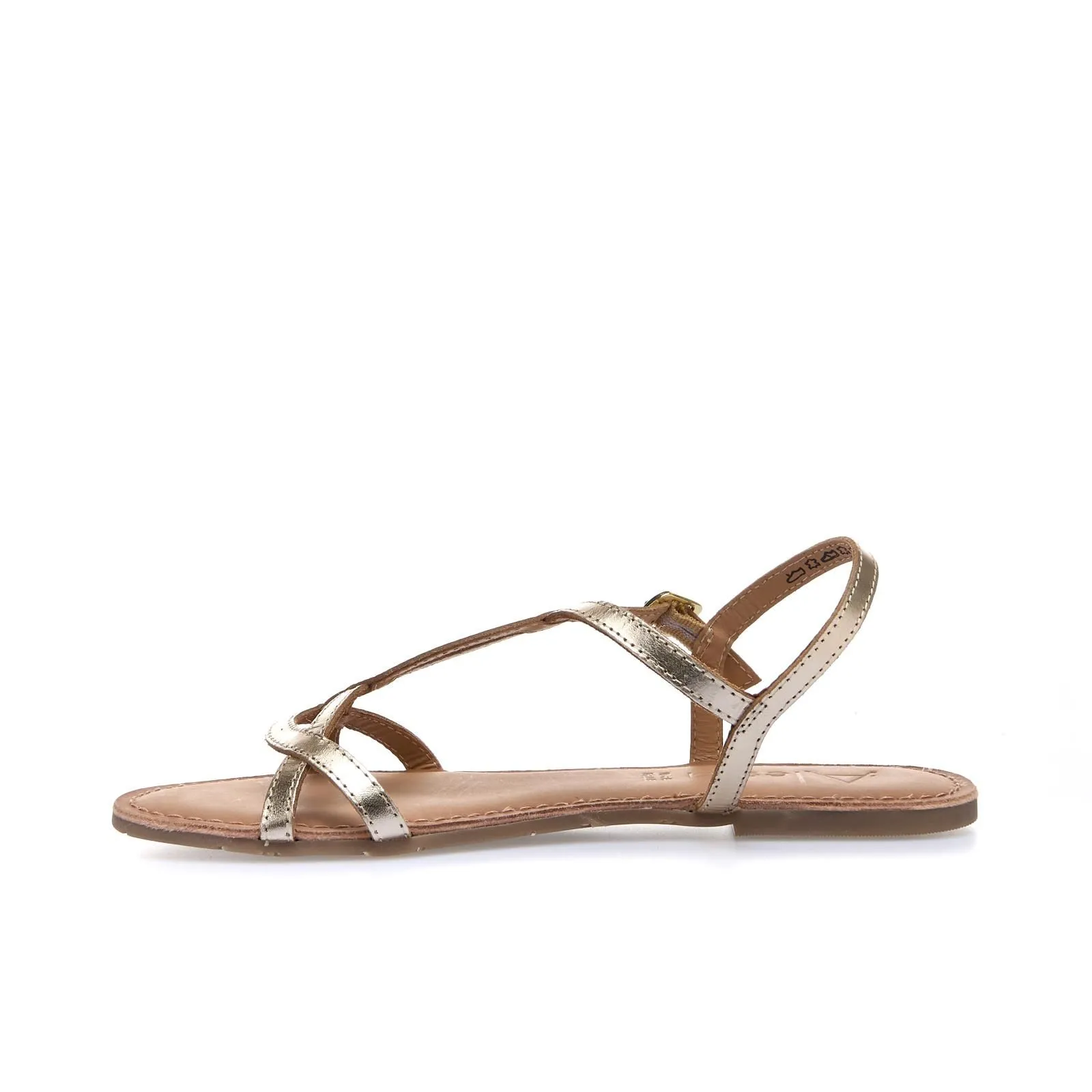 Sandali bassi oro in pelle da donna