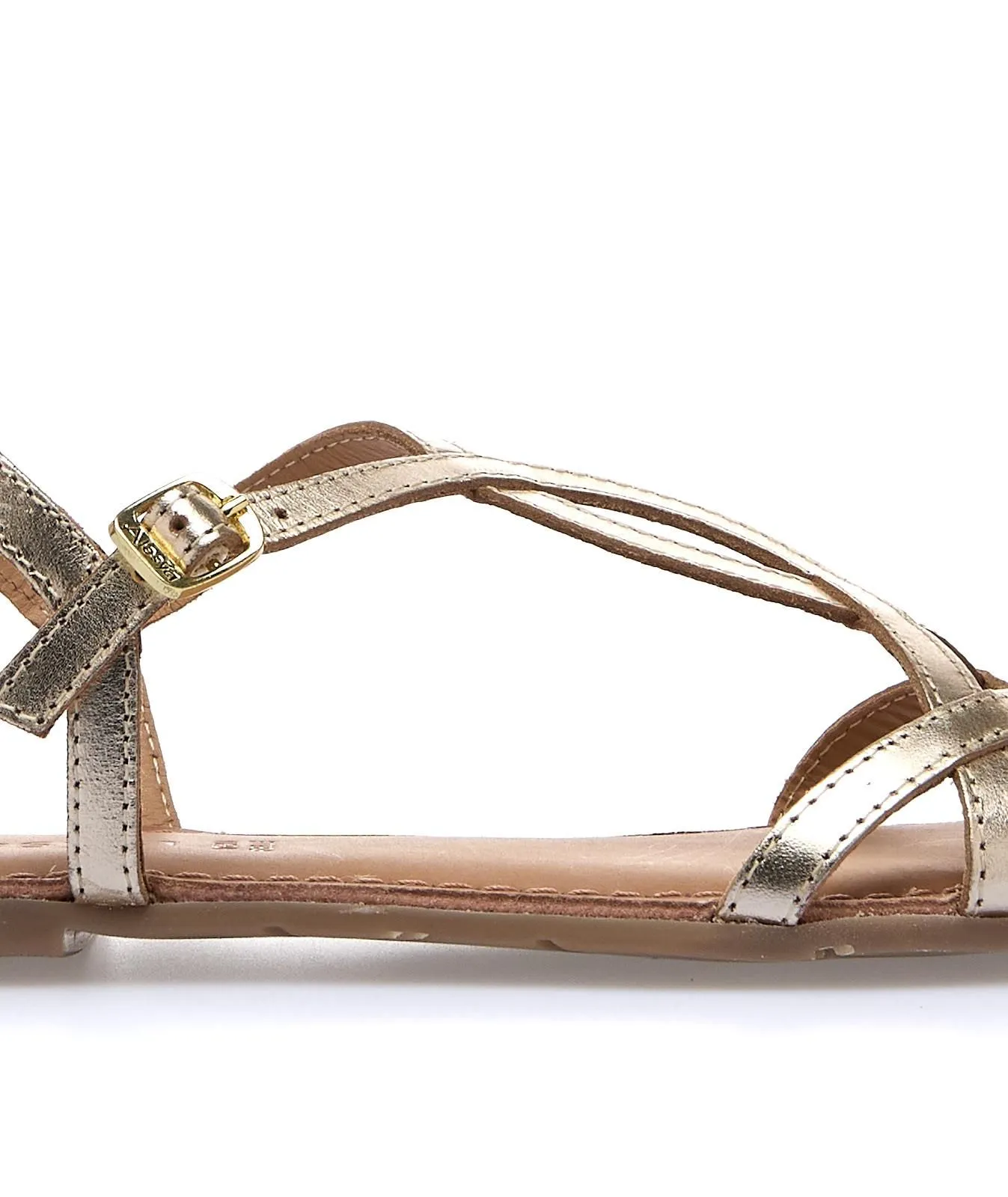 Sandali bassi oro in pelle da donna