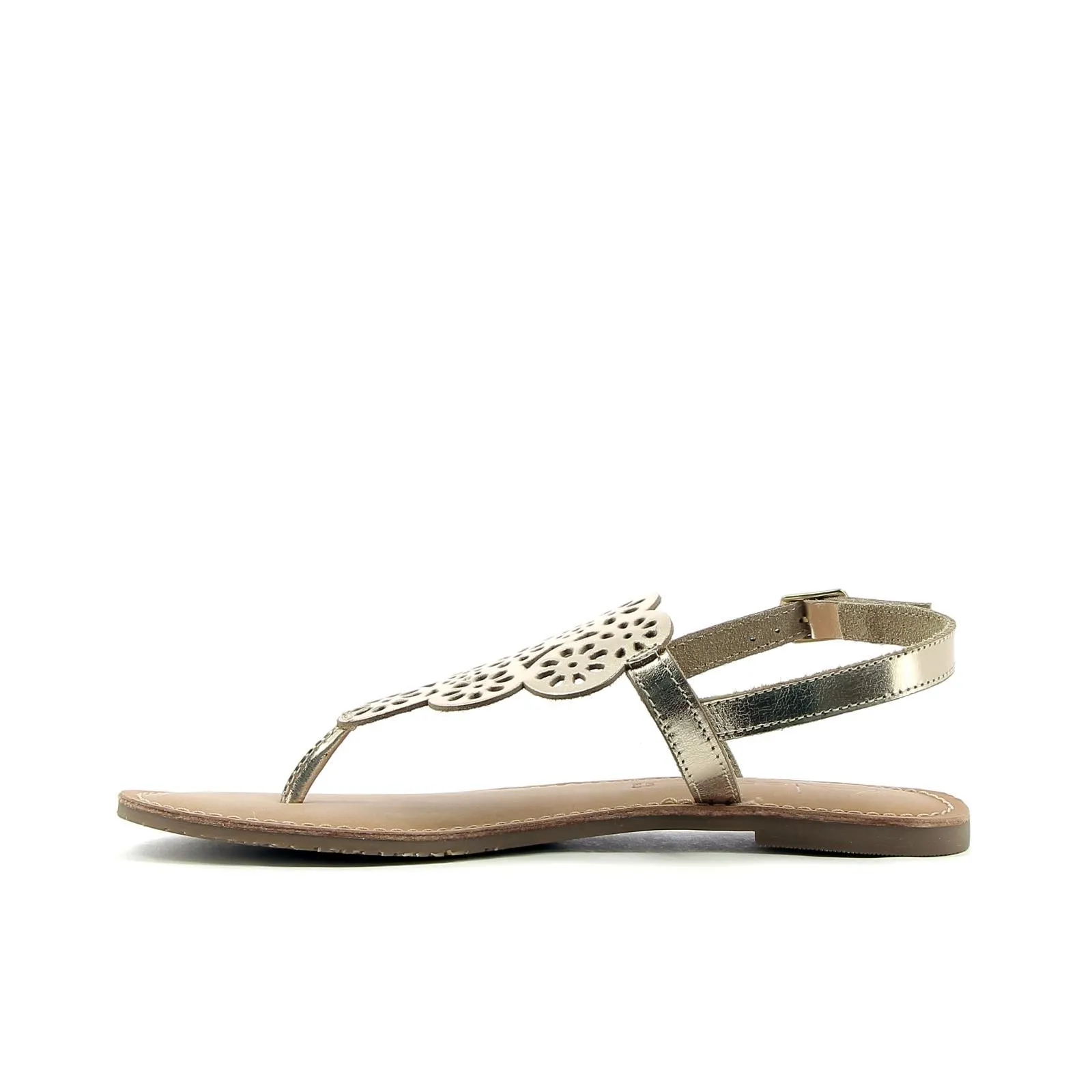 Sandali bassi oro in pelle modello infradito